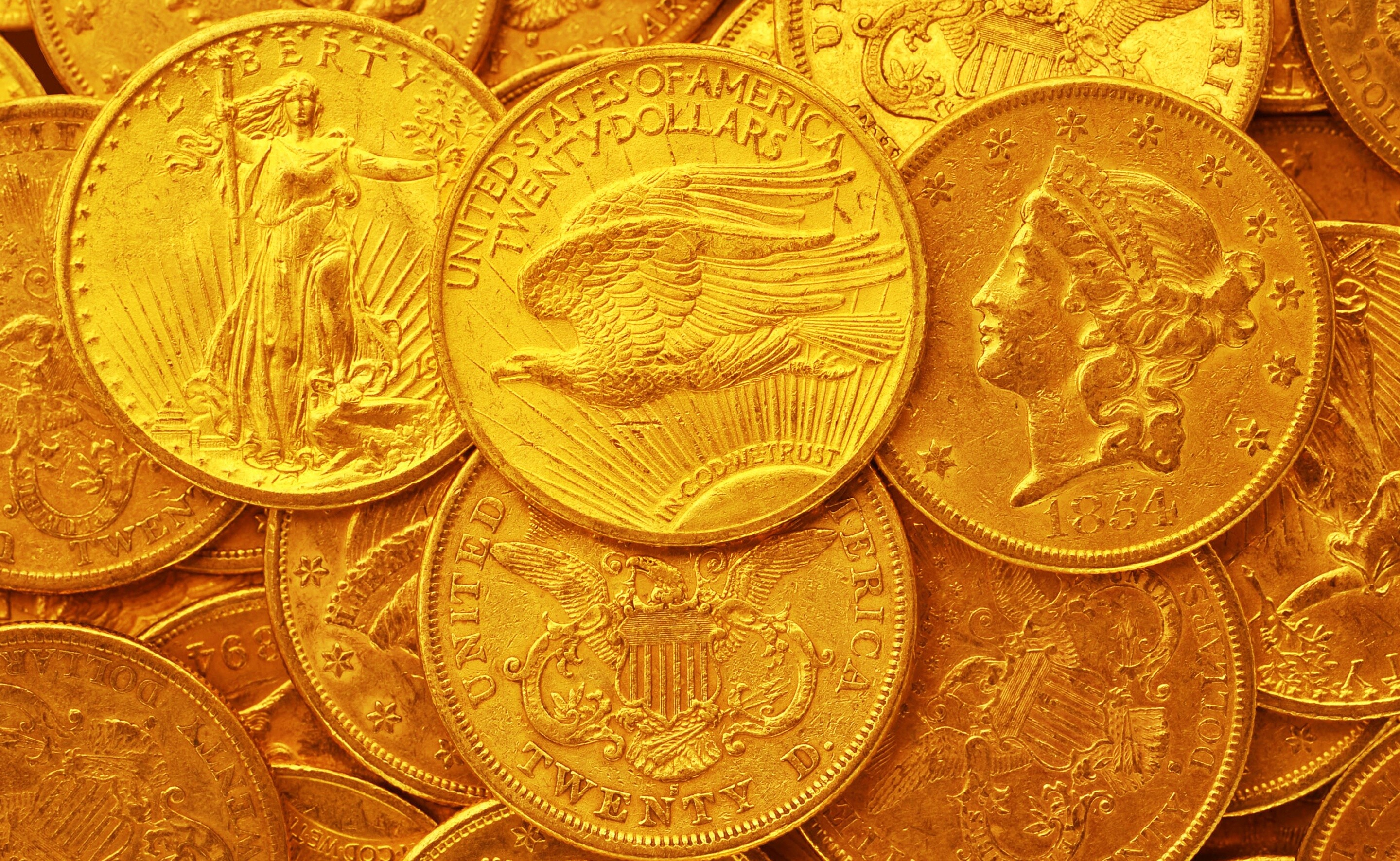 Double eagle, Gold Coins Wallpaper, 2880x1780 HD Desktop