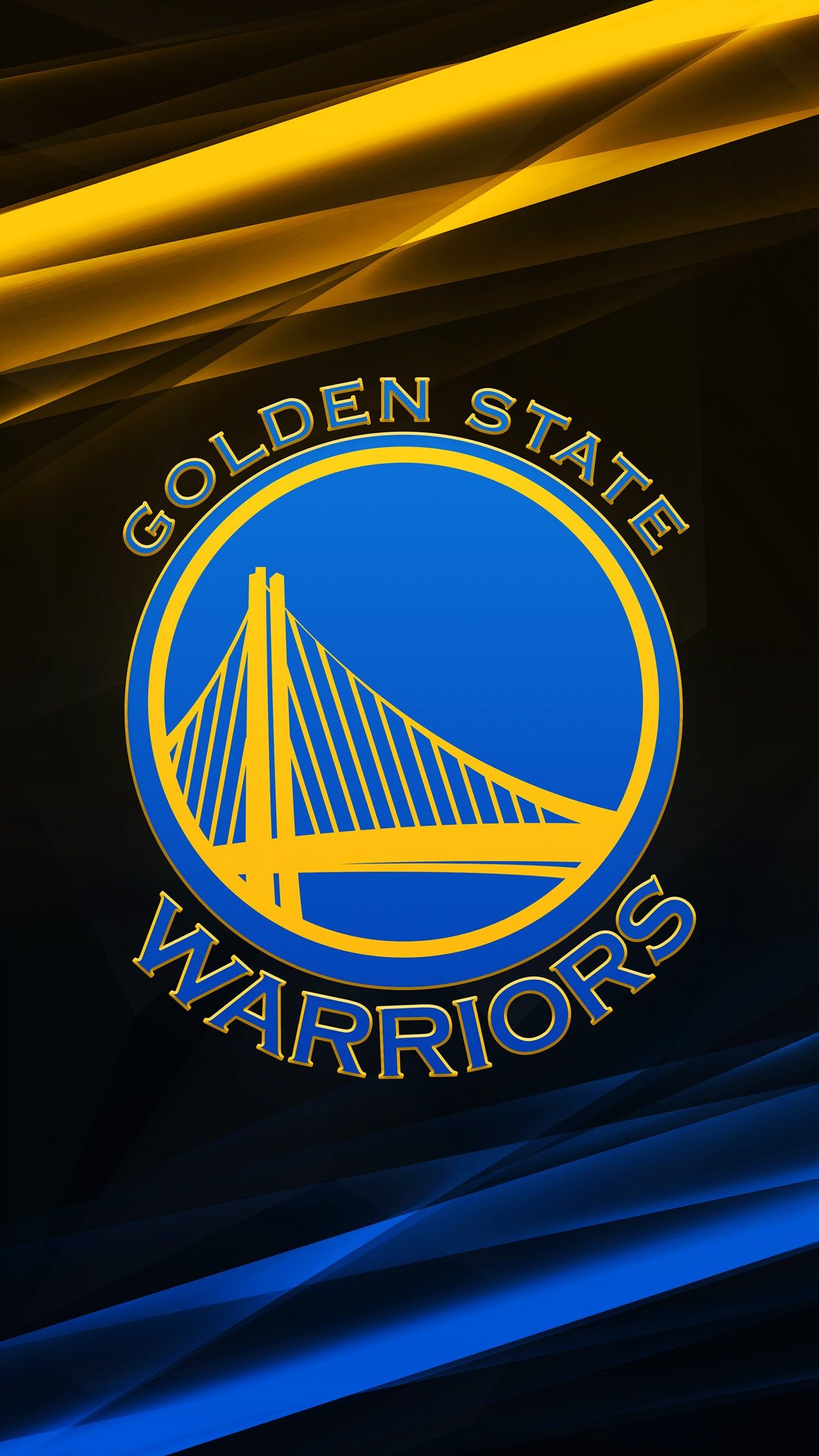 Golden State Warriors logo, Bay Bridge roundel emblem, Black gold blue streaks, HD Phone wallpaper