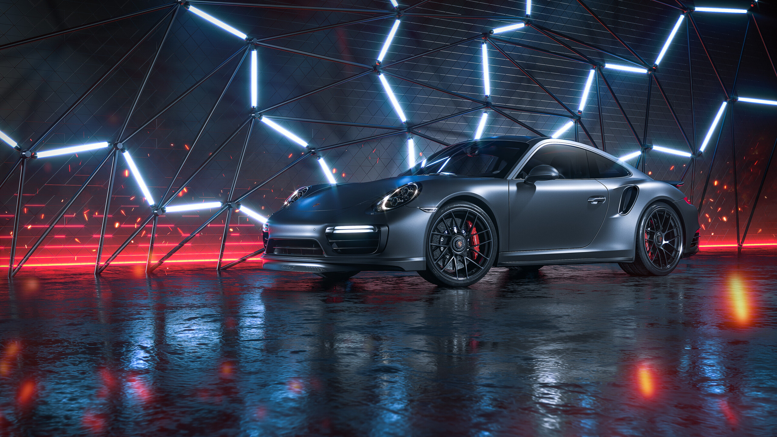 Porsche 911 Turbo S, HD wallpapers, Stunning CGI, High-performance, 2560x1440 HD Desktop