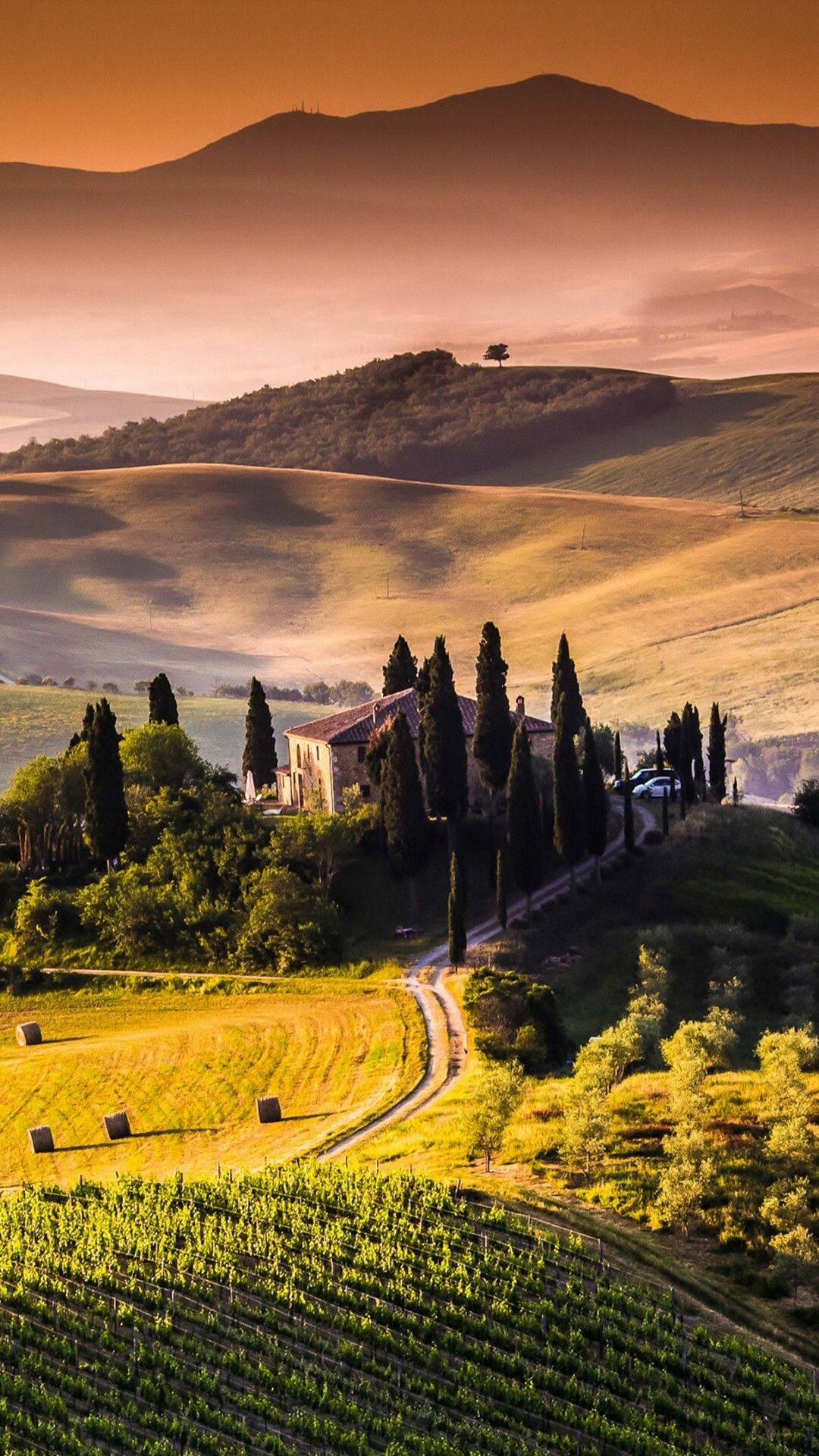 Tuscany landscape, Ultra HD wallpaper, Nature's beauty, 1080x1920 Full HD Phone