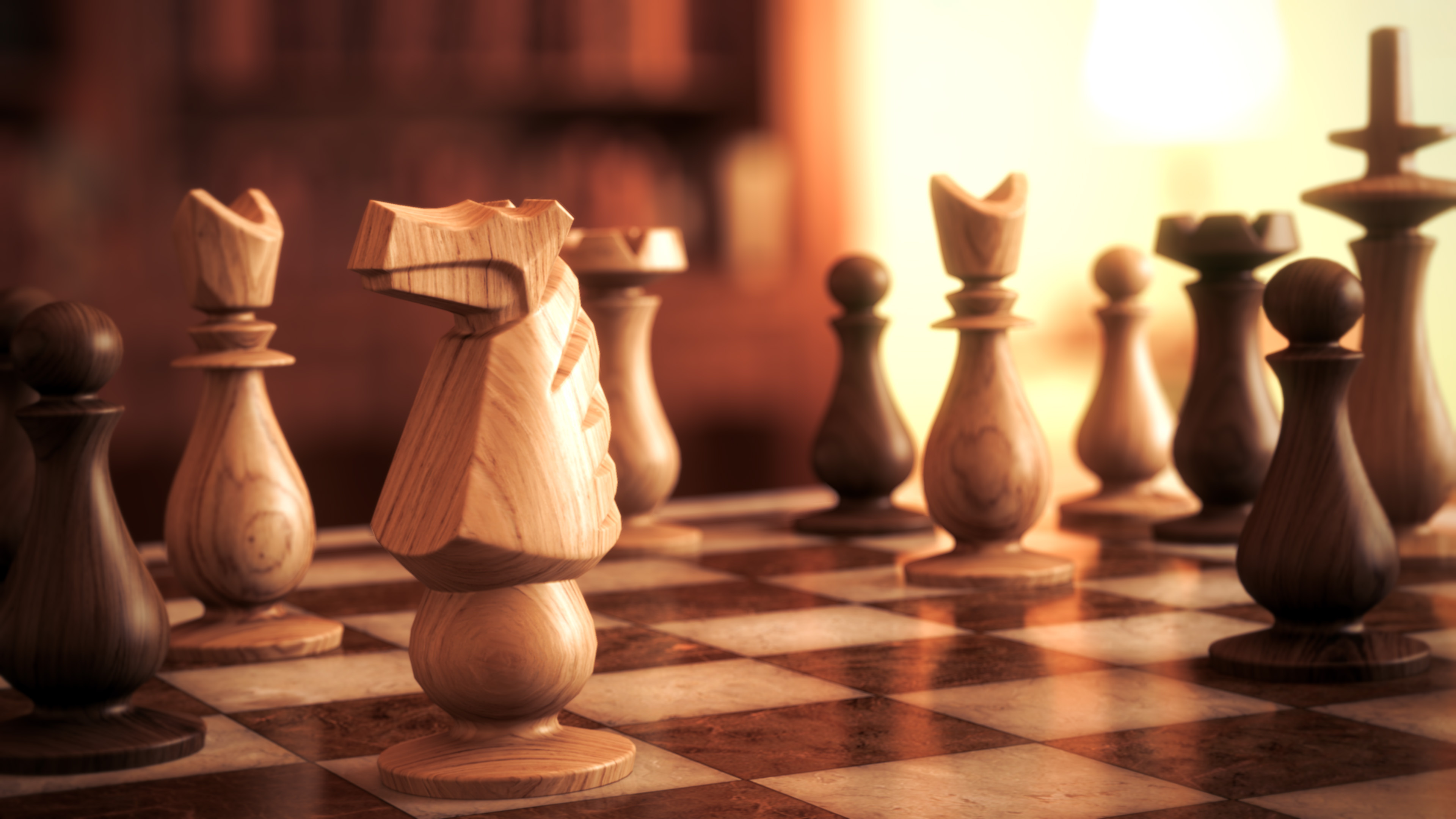 Wooden, Chess Wallpaper, 3840x2160 4K Desktop