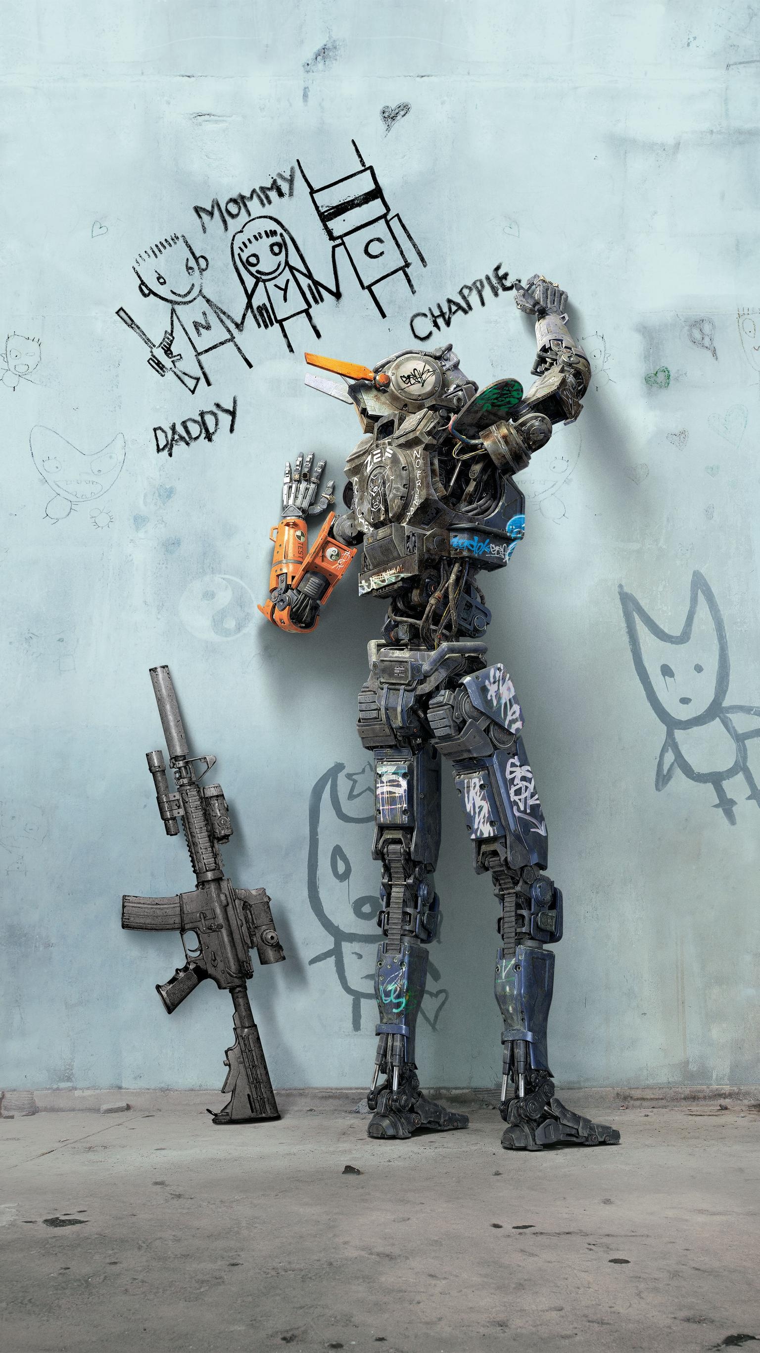 Chappie movie, Top wallpapers, Impressive backgrounds, 1540x2740 HD Phone