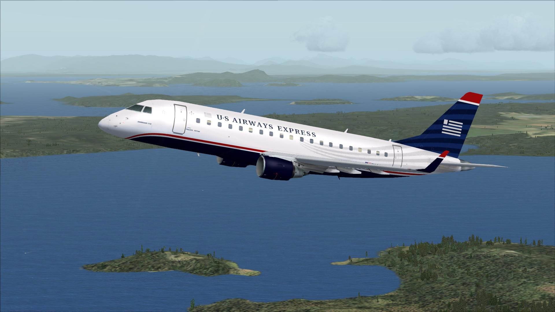 US Airways, Embraer E-Jets, FSX, Virtual cockpit pack, 1920x1080 Full HD Desktop