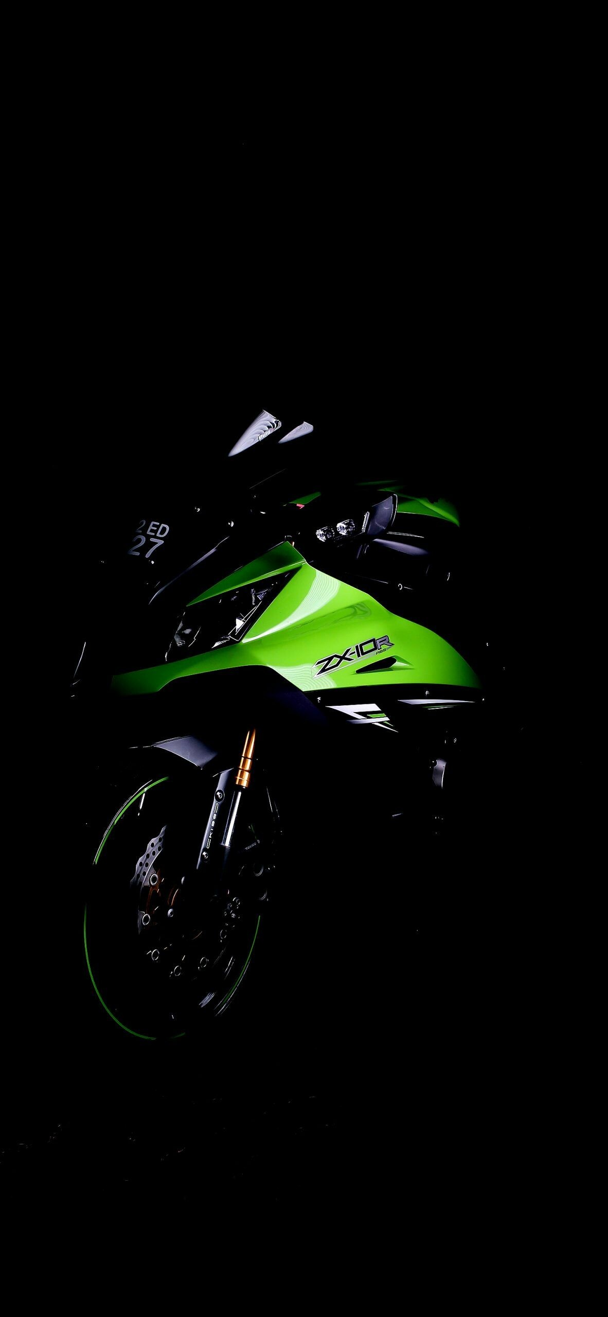 Kawasaki Ninja ZX, AMOLED black, 4K motorcycle wallpapers, 1190x2560 HD Phone