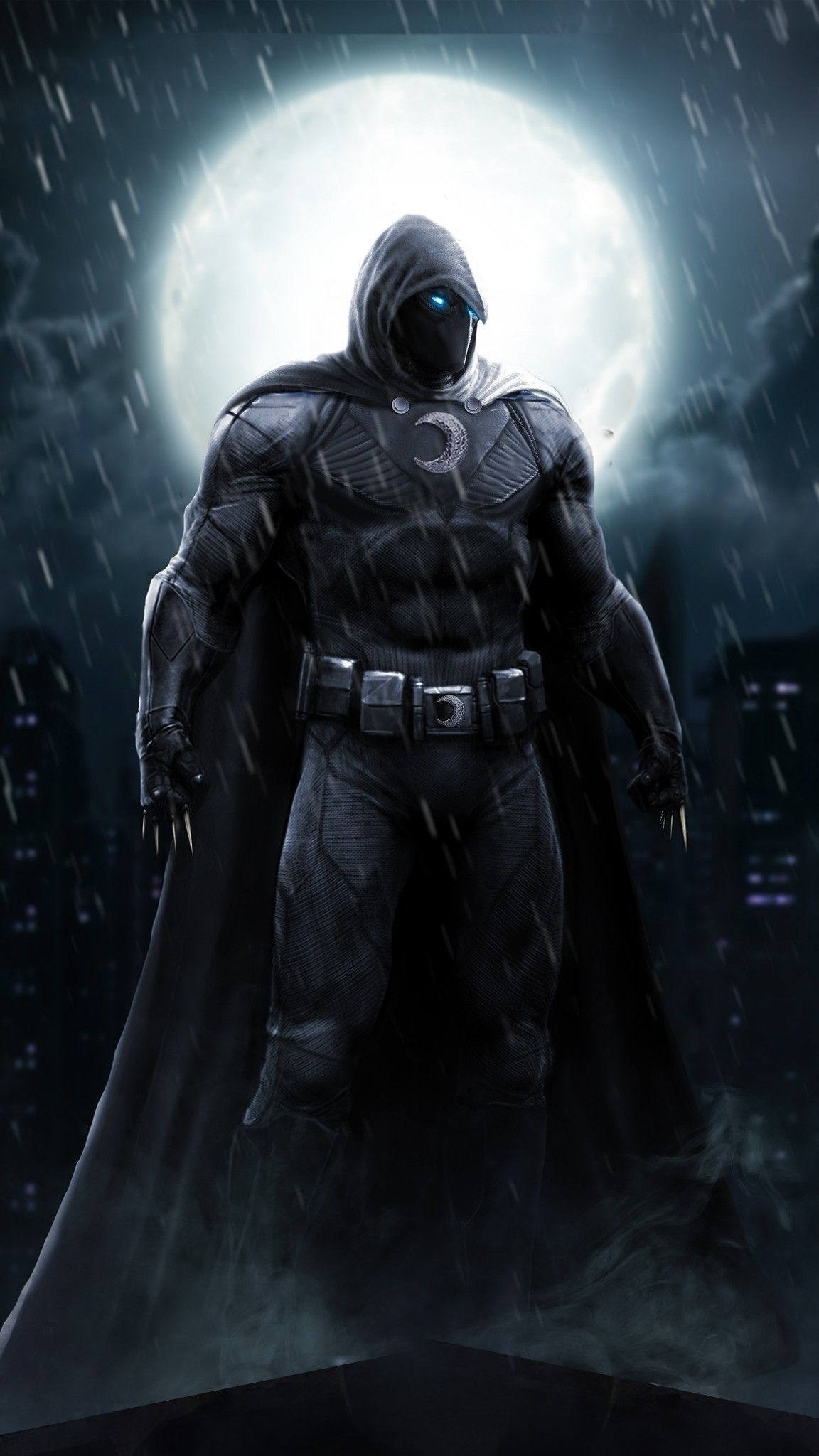 Moon Knight, Marvel's dark hero, Crime-fighting vigilante, Marvel Comics, 1160x2050 HD Phone