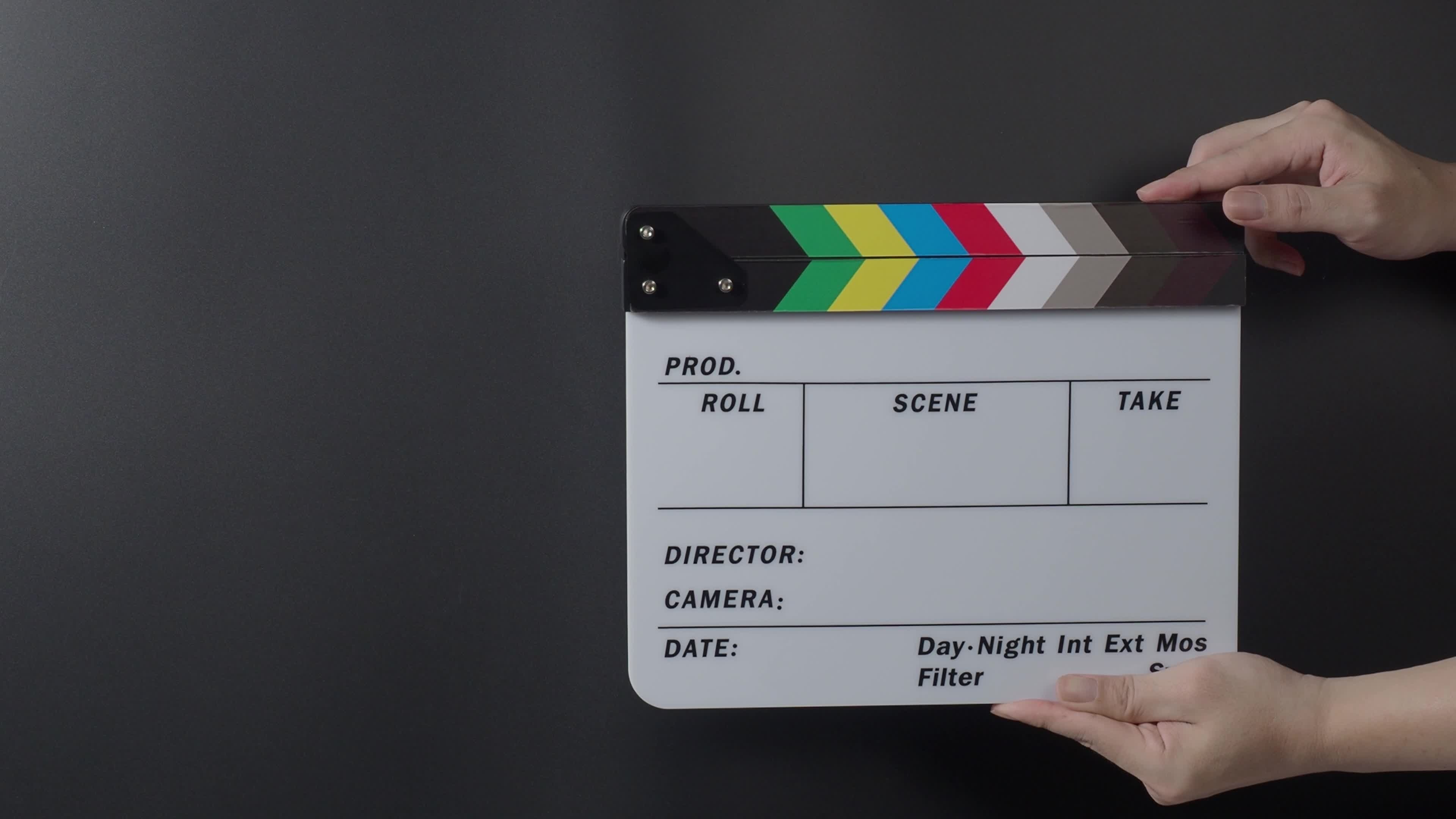 Movie slate close, Hand holding, Stock video footage, Free download, 3840x2160 4K Desktop