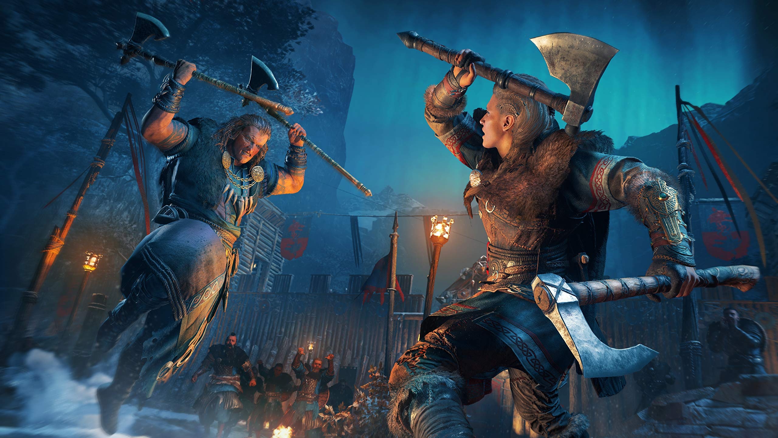 Eivor Varinsdottir, Dual-wielding Viking axes, Assassin's Creed Valhalla, HD Desktop wallpaper