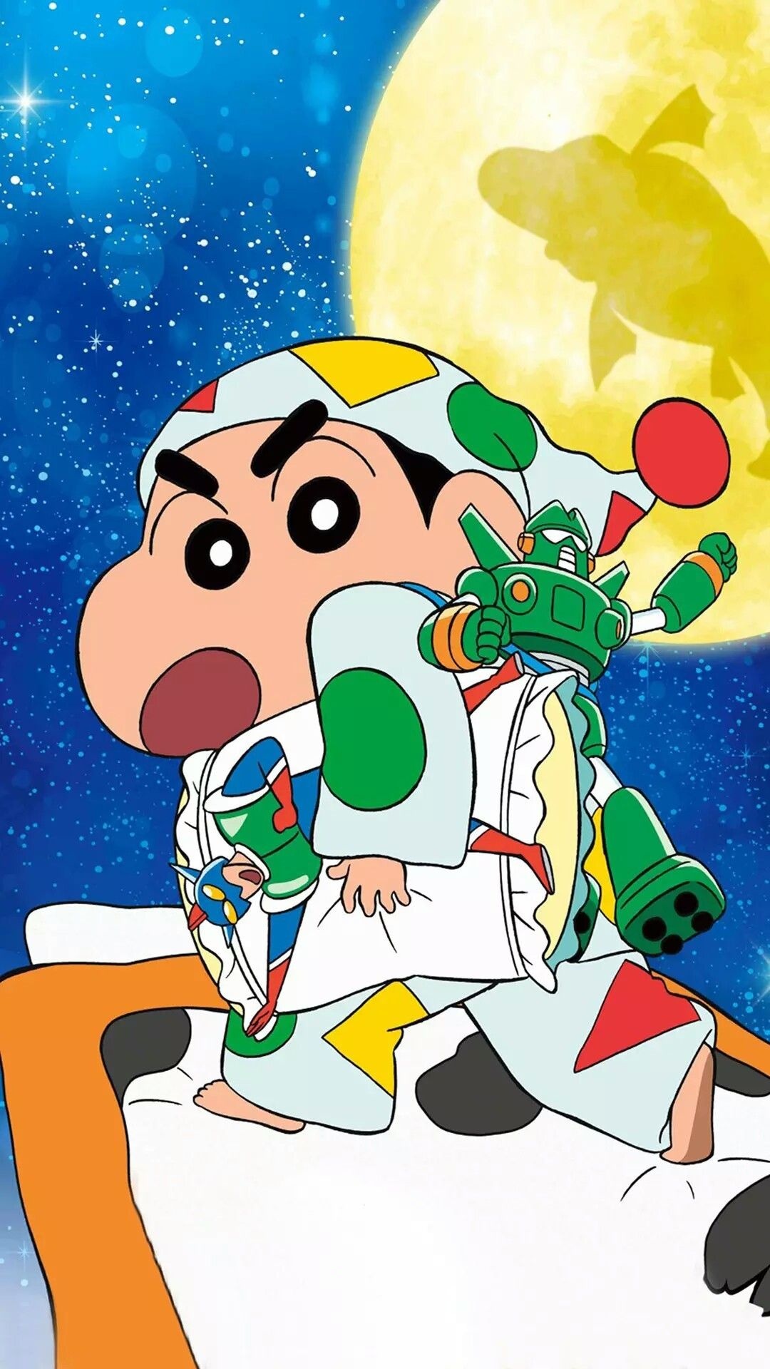 Shinnosuke Nohara in pajamas, Kantam Robo, Action Kamen toy, Full HD Phone wallpaper