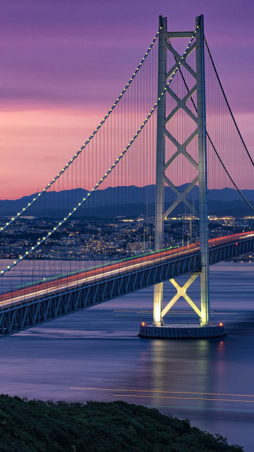 Akashi Kaikyo Bridge, HD background, Captivating wallpaper, Architectural masterpiece, 1080x1920 Full HD Phone