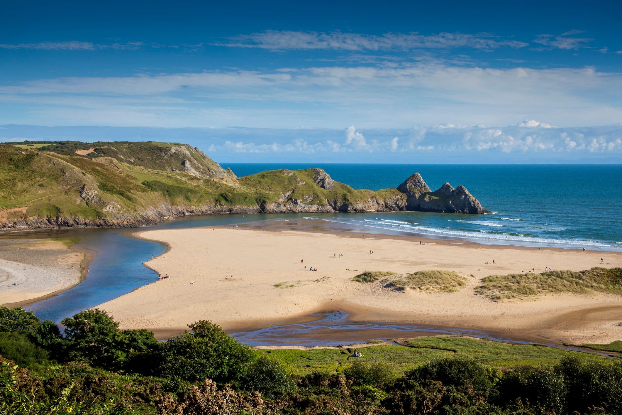 Gower Peninsula, Three Cliffs Bay, Scenic hike, Coastal walk, 2130x1420 HD Desktop