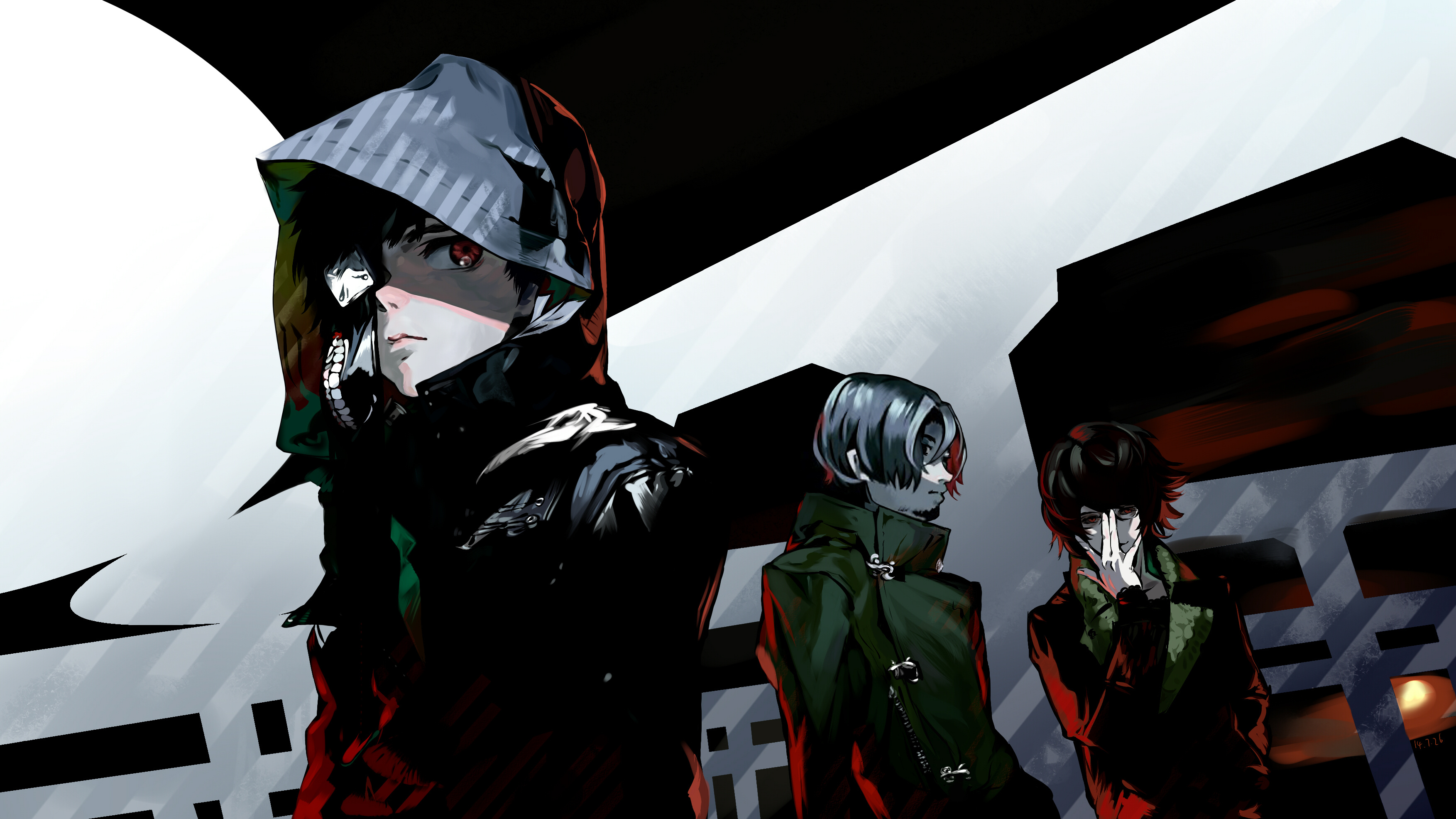 Tokyo Ghoul, Anime art, Memorable characters, Fan favorites, 3510x1980 HD Desktop