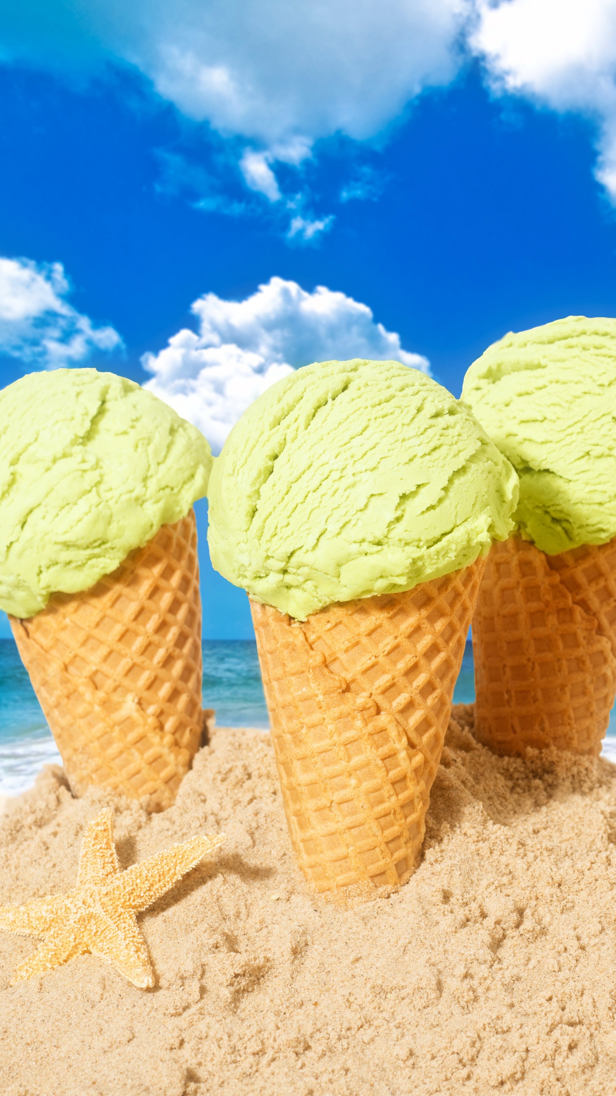 Ice Cream Cone, Delicious Food, HD Wallpapers Posted, 2160x3840 4K Phone