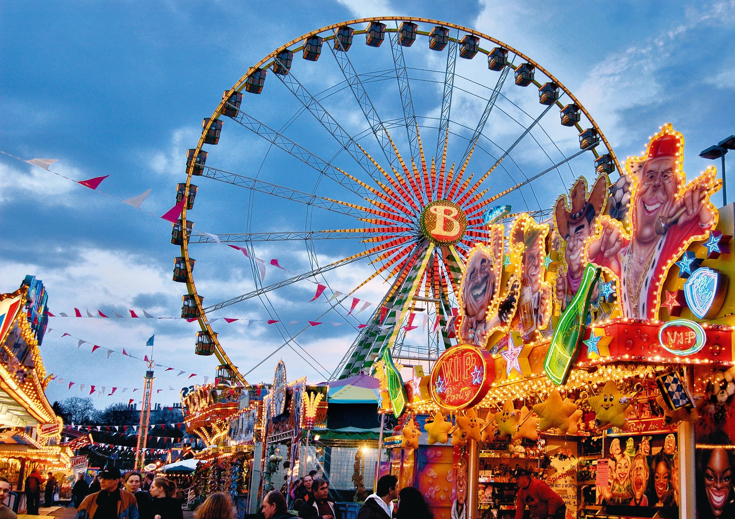 Fun Fair, Ferris wheel, Whirling madness, Exhilarating rides, 2490x1760 HD Desktop