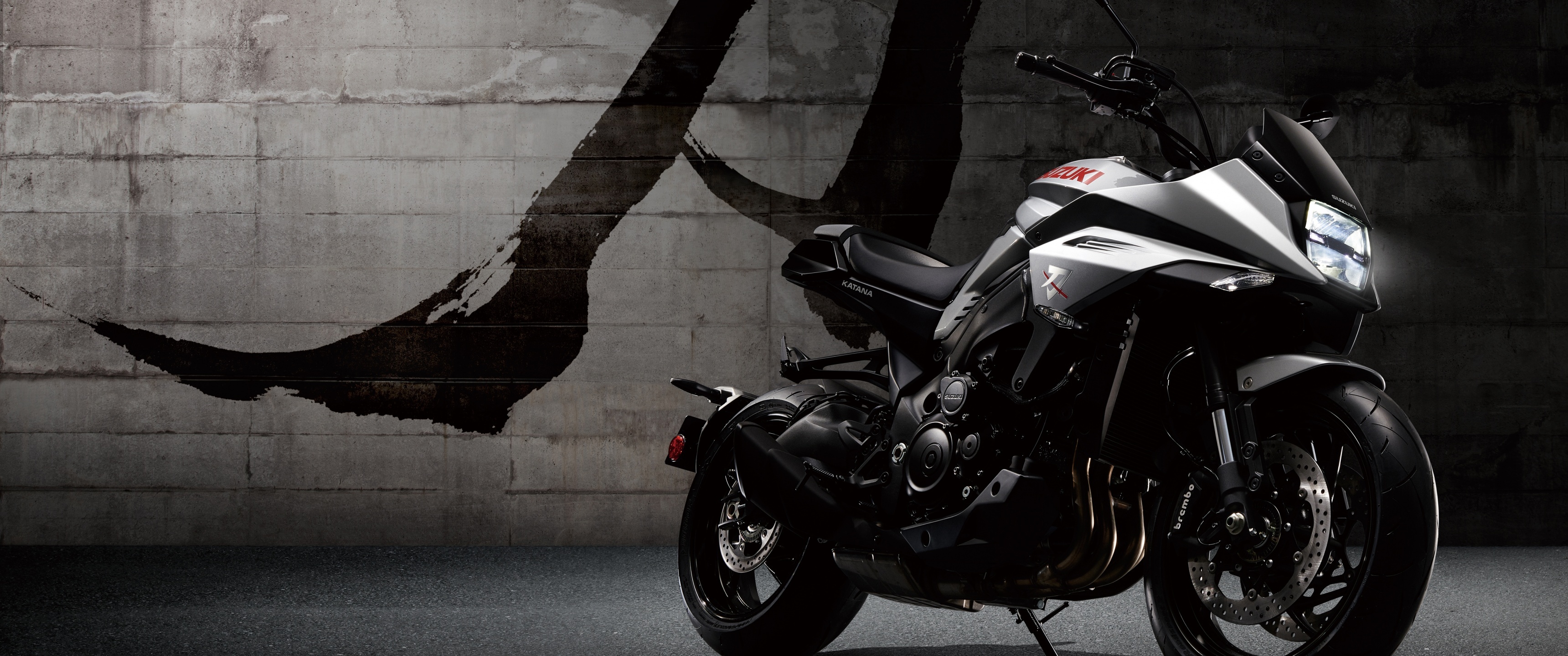 Suzuki GSX-S1000S Katana, Auto enthusiast, Dark wallpaper, 3440x1440 Dual Screen Desktop