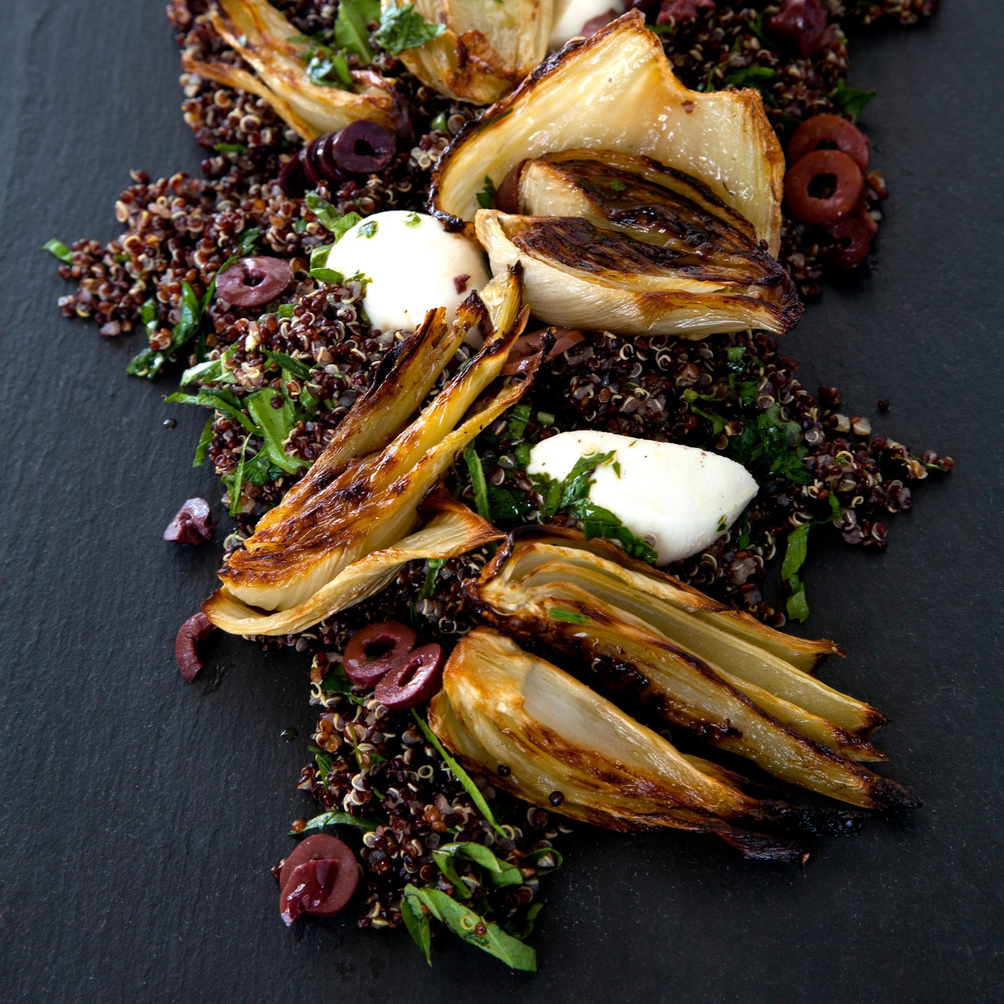 Fennel and black quinoa salad, Sarah Bolla recipe, Vibrant colors, Tantalizing flavors, 2000x2000 HD Phone