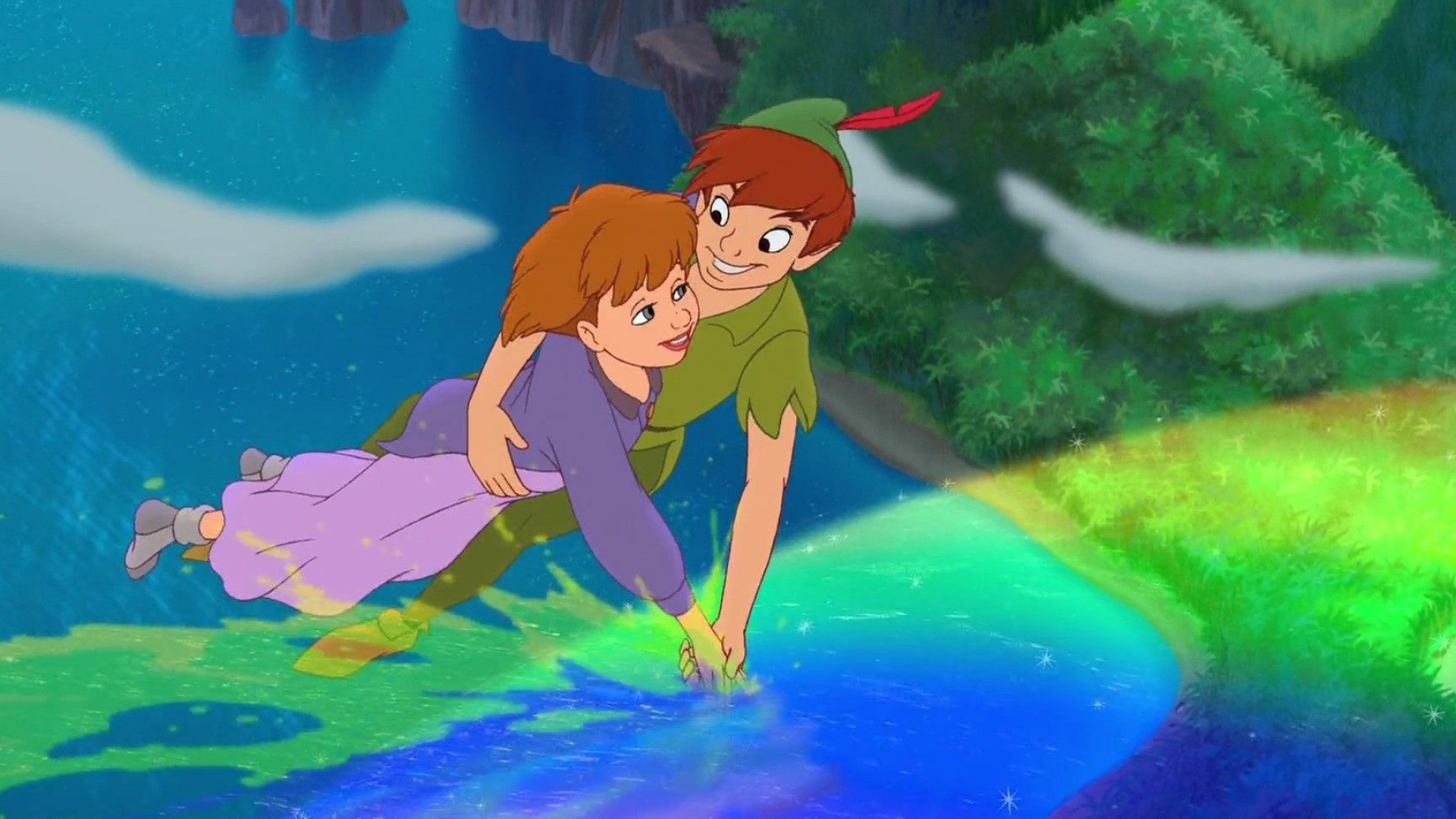 Peter Pan, Jane, Neverland shimmering river, Full HD Desktop wallpaper