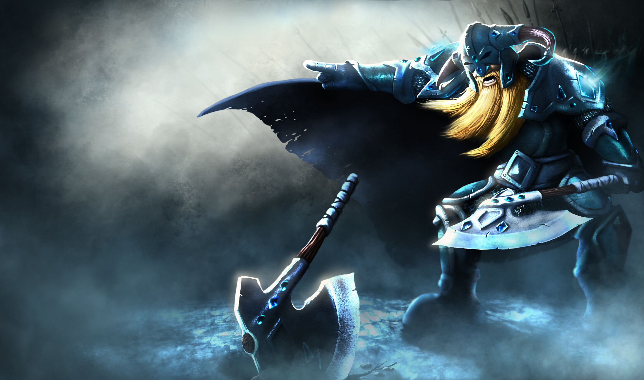 League of Legends, Fantasy art, Axe wielding, Dwarven warrior, 2200x1300 HD Desktop