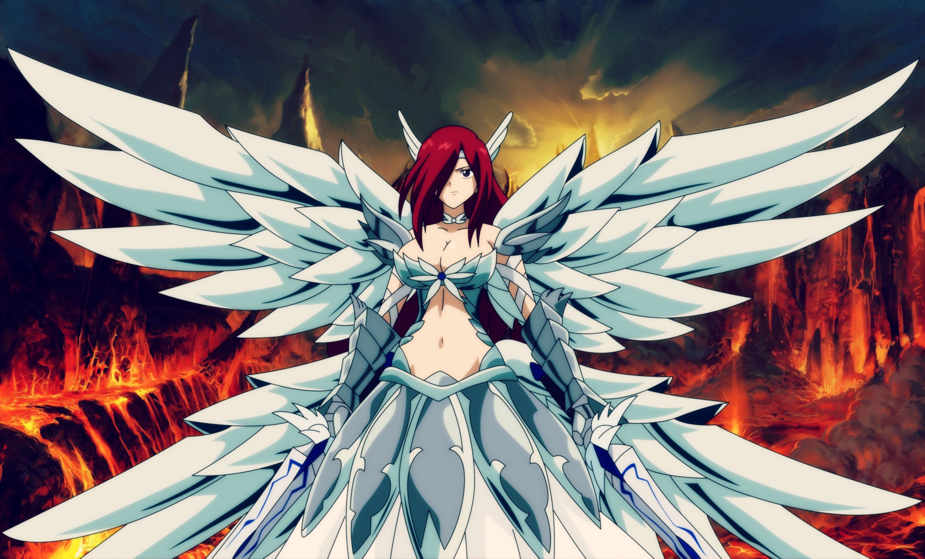 Erza, Fairy Tail, HD wallpapers, Anime art, 3040x1840 HD Desktop