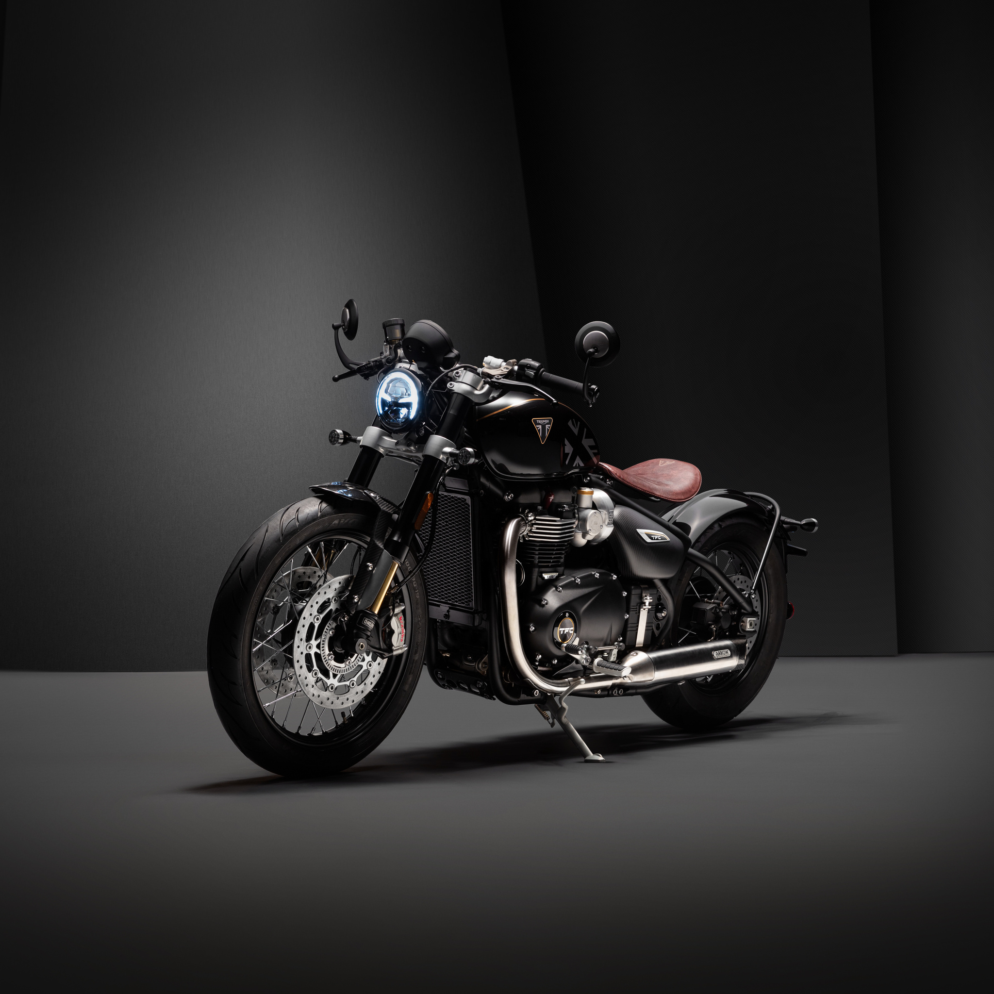 Triumph Bobber, Bonneville TFC, iPad wallpaper, 2020 model, 2050x2050 HD Phone