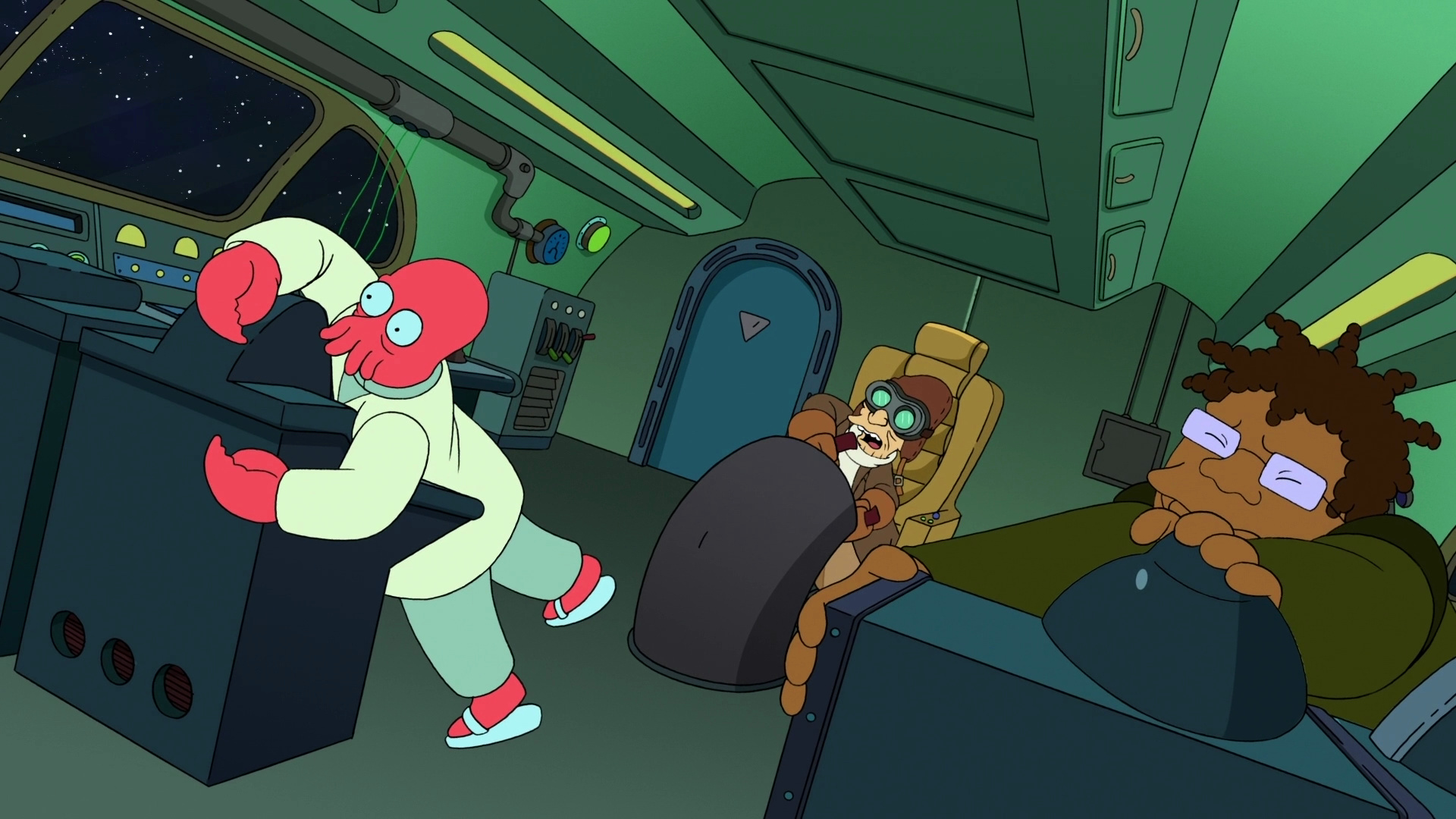 Futurama, Dr. Zoidberg screenshots, Hermes professor Farnsworth, 1920x1080 Full HD Desktop