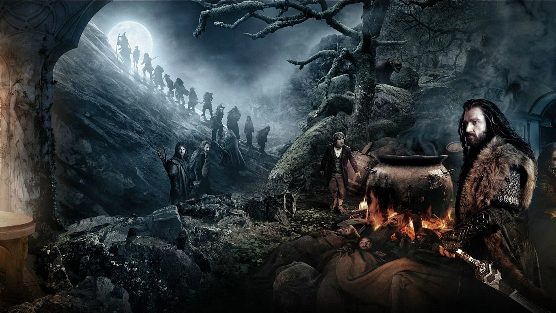 Hobbit adventure, LOTR wallpaper, Fantasy realm, Epic fantasy, 1920x1080 Full HD Desktop