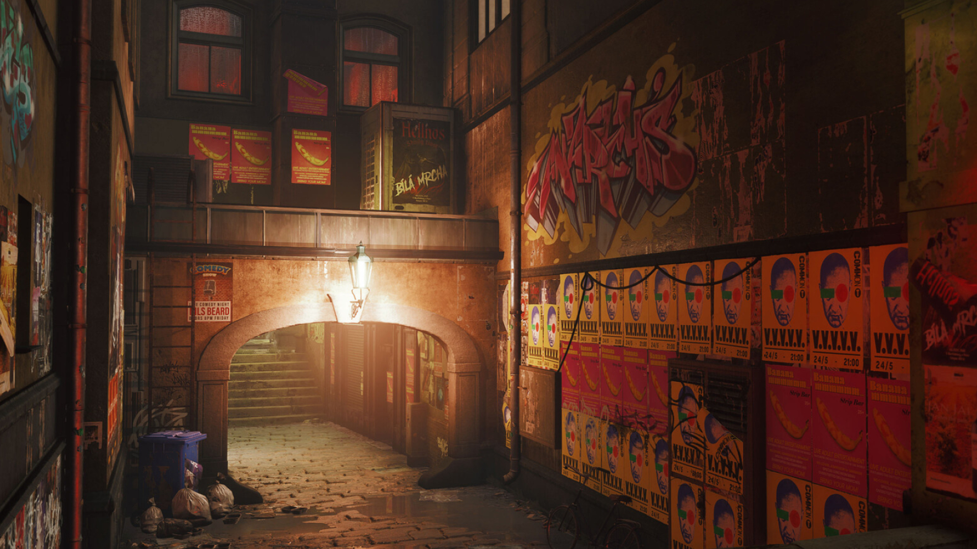 Vampire, Masquerade, Bloodhunt art, Redlight, 1920x1080 Full HD Desktop
