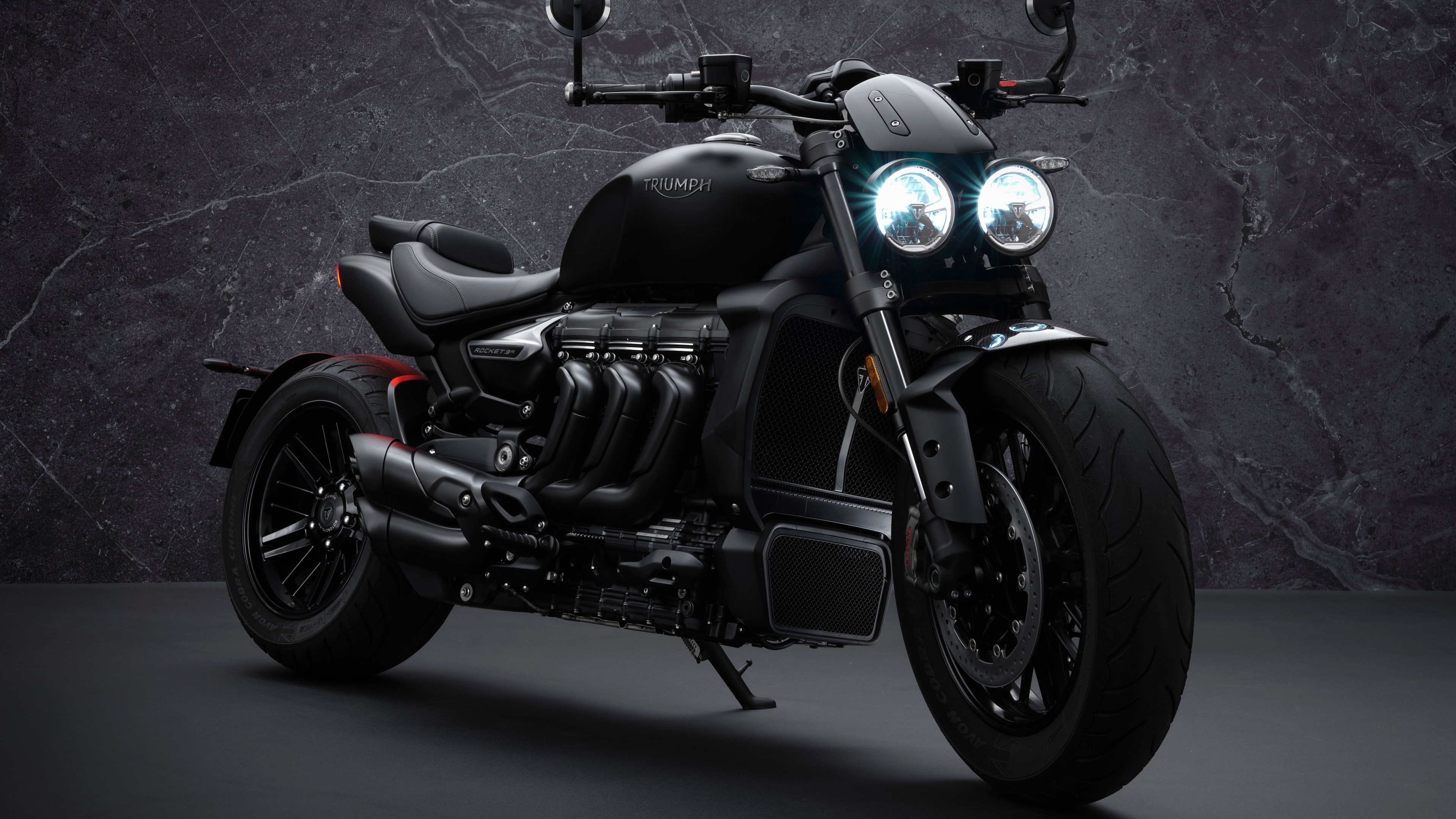 Triumph Rocket III, Black edition wallpaper, High-performance beast, Stylish ride, 3840x2160 4K Desktop