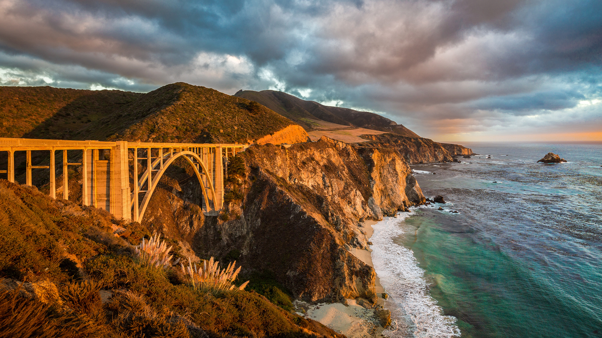 Bixby Creek Bridge, Zoey Walker's artwork, Big Sur marvel, Coastal splendor, 1920x1080 Full HD Desktop
