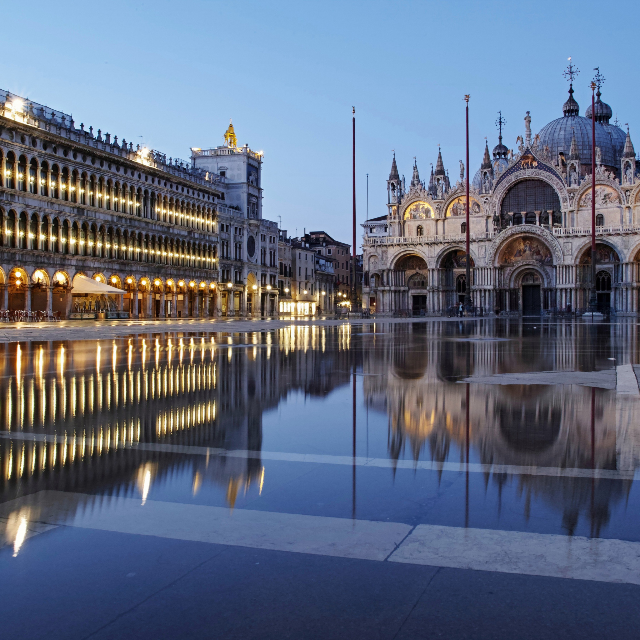 St. Mark's Basilica, Reflection building, Italy, Cathedral, 2050x2050 HD Phone