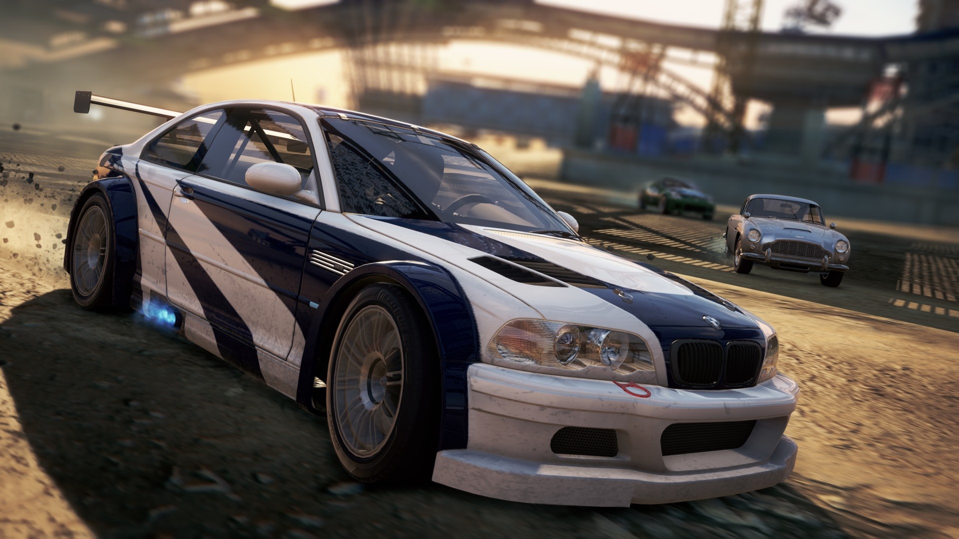 BMW M3 GTR E46, Aston Martin DB5, Need for Speed Most Wanted, Full HD Desktop wallpaper