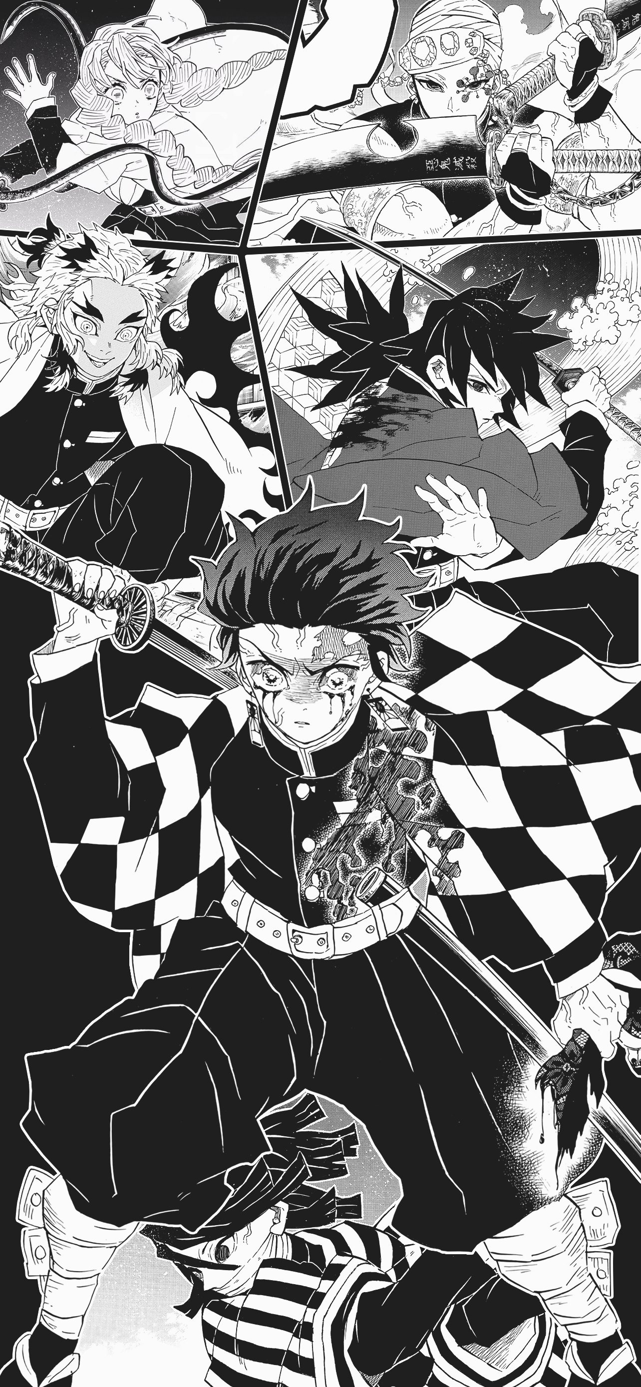 Demon Slayer panels, Intense battles, Unique artstyle, Mysterious demons, 1290x2780 HD Phone