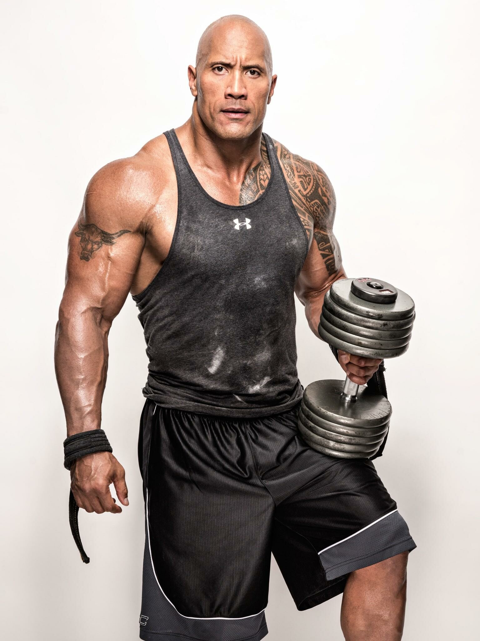 Dwayne Johnson workouts, Movie actor physique, Fitness inspiration, Athletic role models, 1540x2050 HD Phone