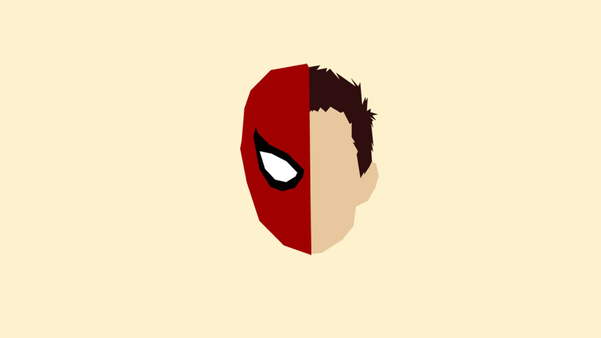 Spider-Man, Peter Parker, minimalist split portrait, Full HD Desktop wallpaper