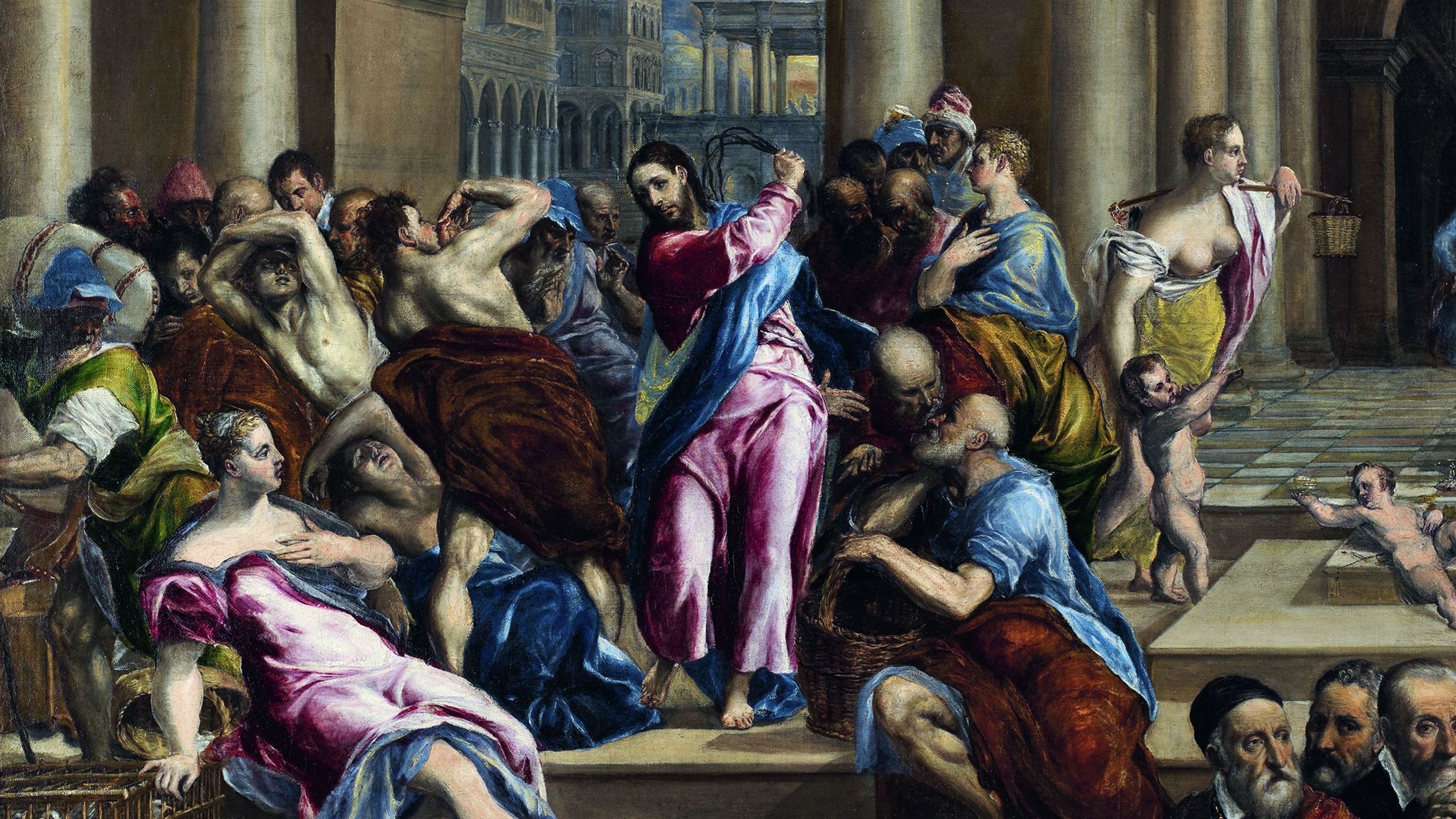 Purification of the Temple, Jesus Christ, El Greco, HD Desktop wallpaper