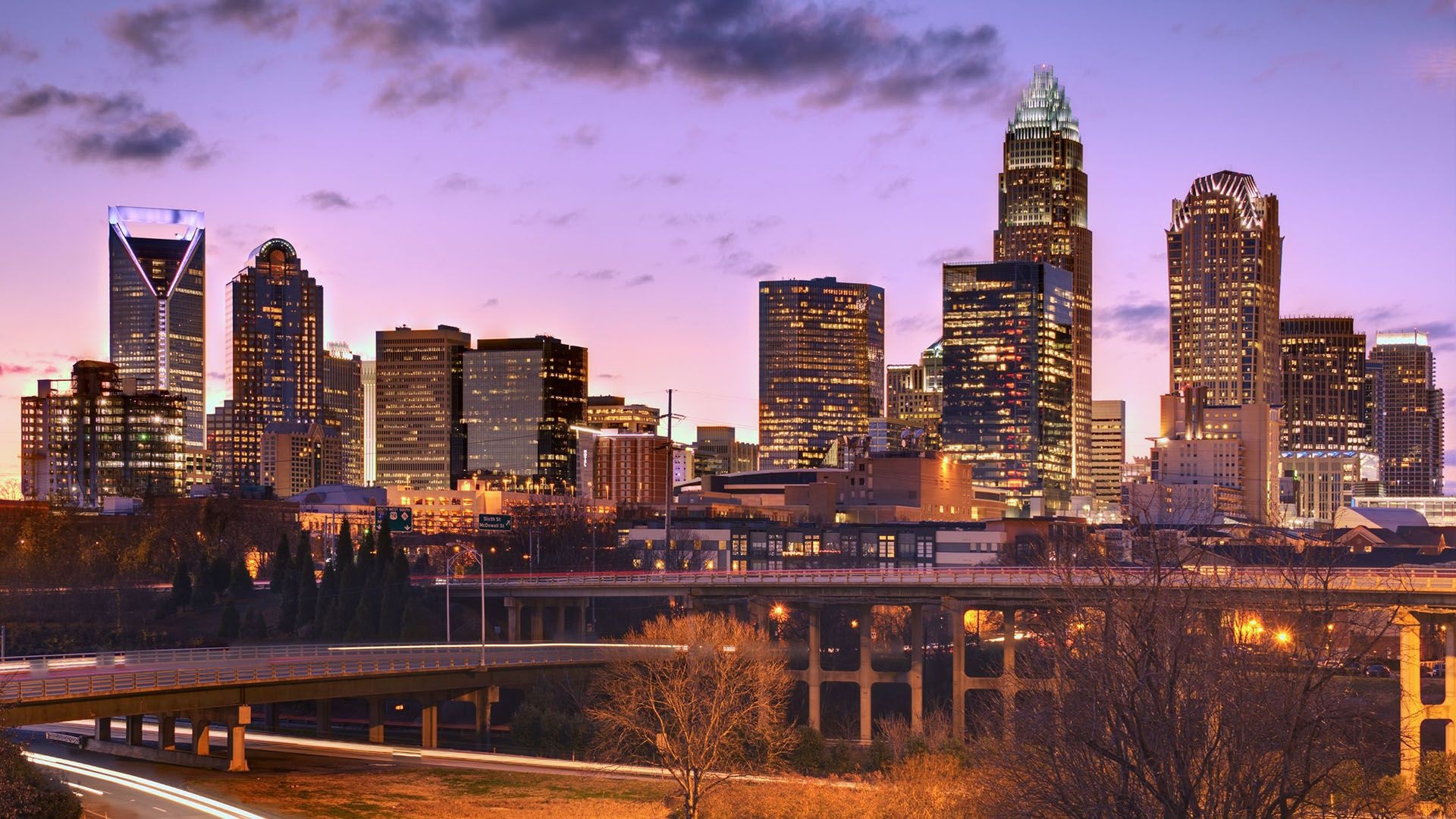 Charlotte skyline, North Carolina, iPhone wallpapers, Queen City, 1920x1080 Full HD Desktop