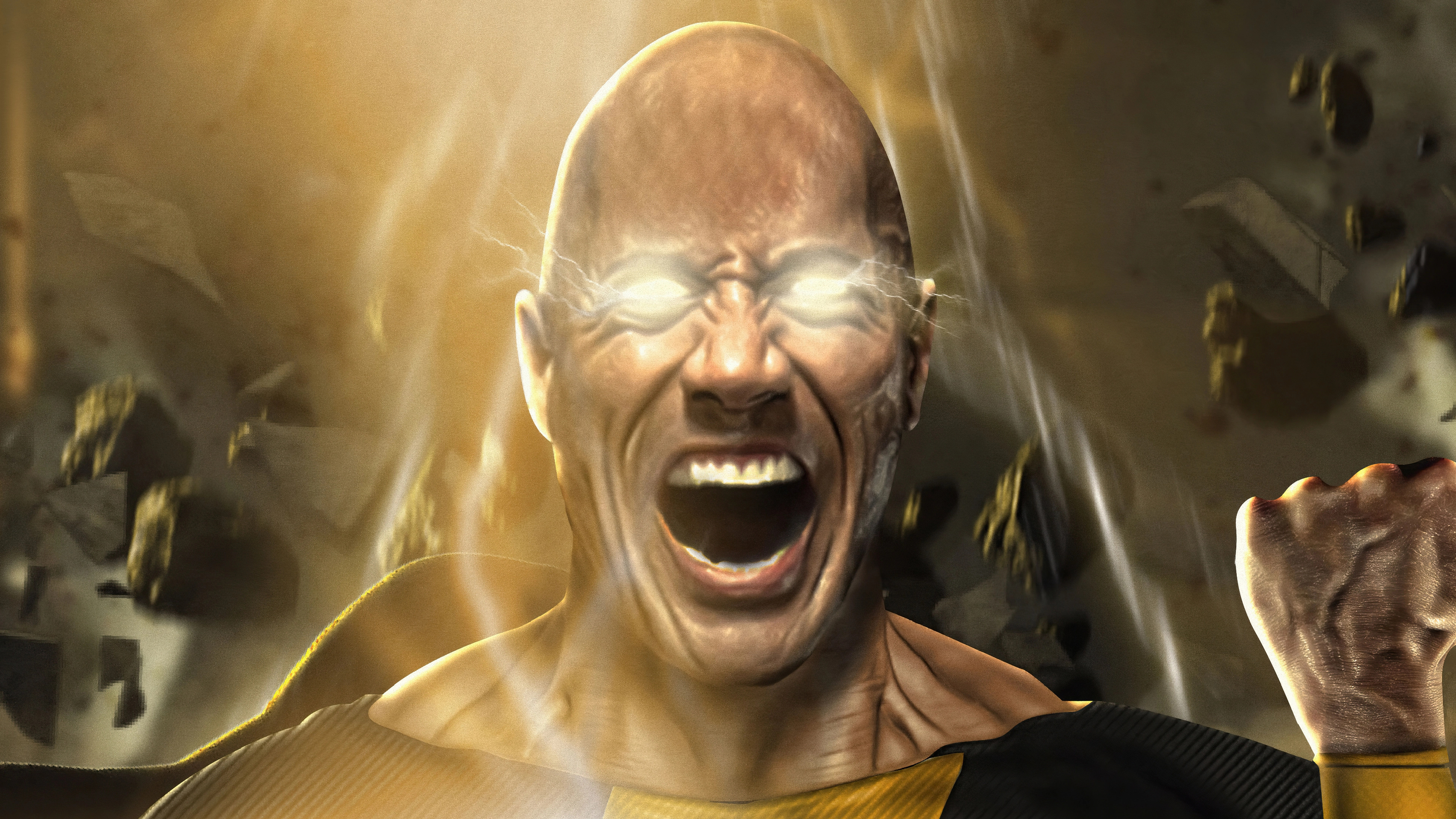 Black Adam, screaming, 4K, ultra HD, 3840x2160 4K Desktop