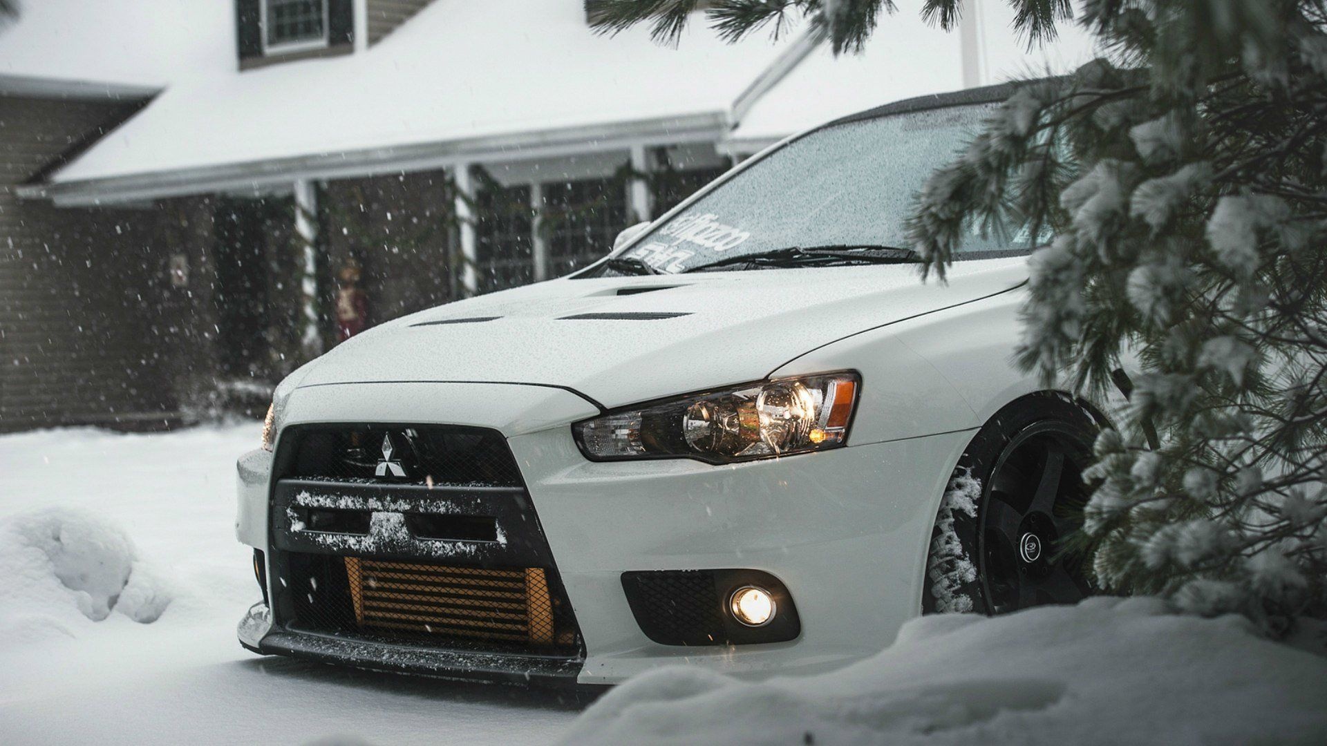 Snow, Lancer Evo Wallpaper, 1920x1080 Full HD Desktop