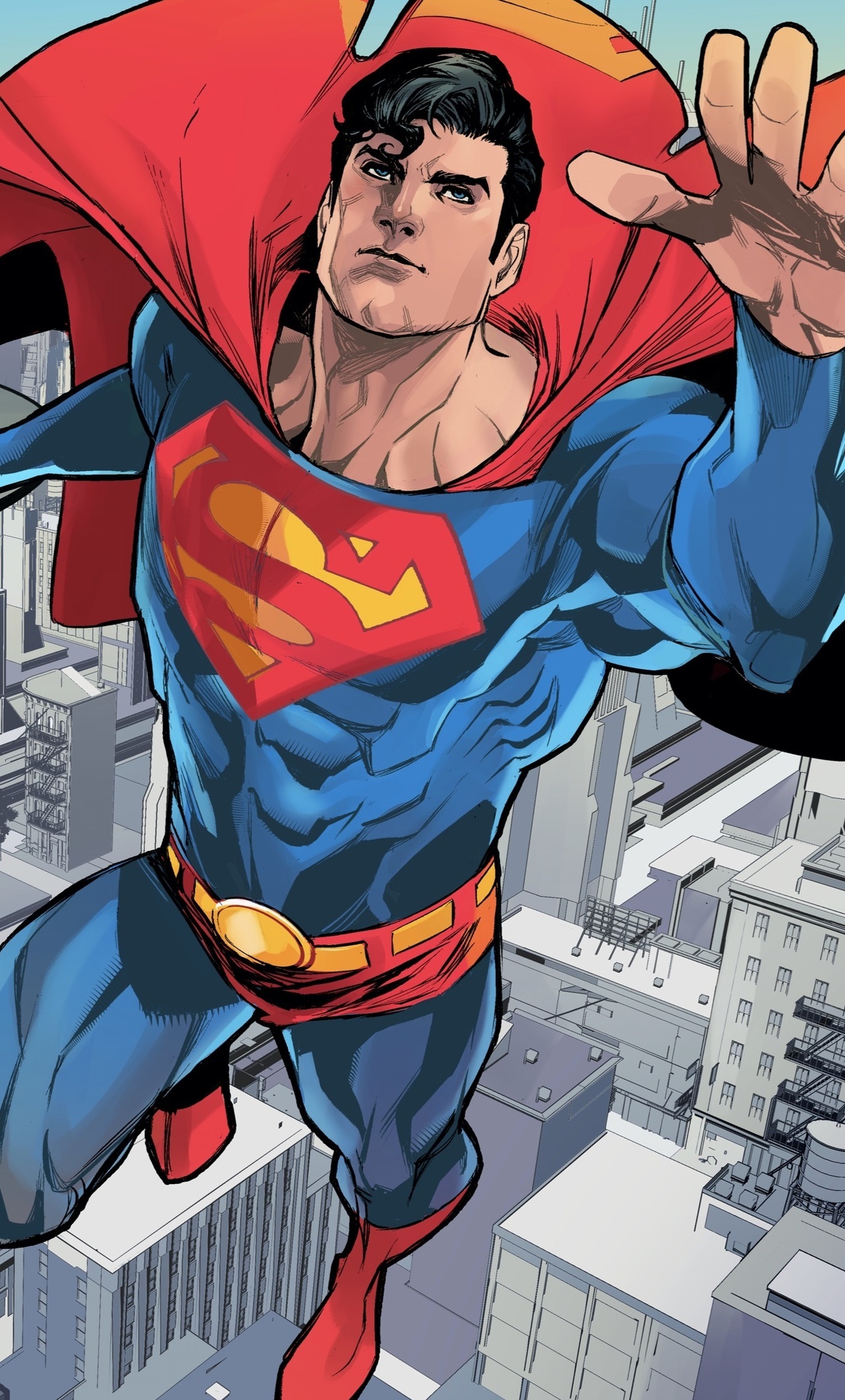 Superman, Metropolis cityscape, Superman chest emblem, HD Phone wallpaper