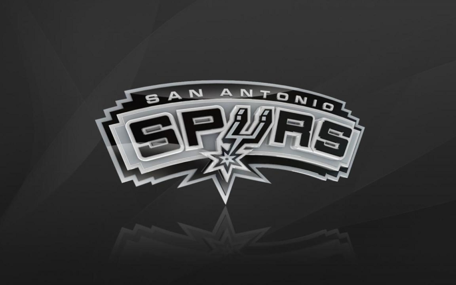 San Antonio Spurs logo, Chrome 3D wordmark, Dark grey backdrop, HD Desktop wallpaper
