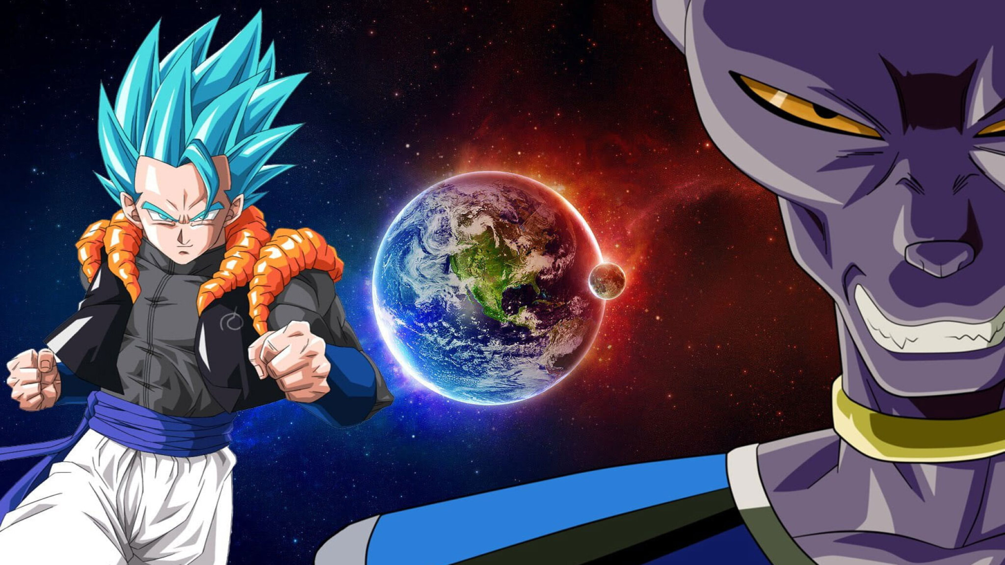 Beerus, Gogeta Wallpaper, 2050x1160 HD Desktop