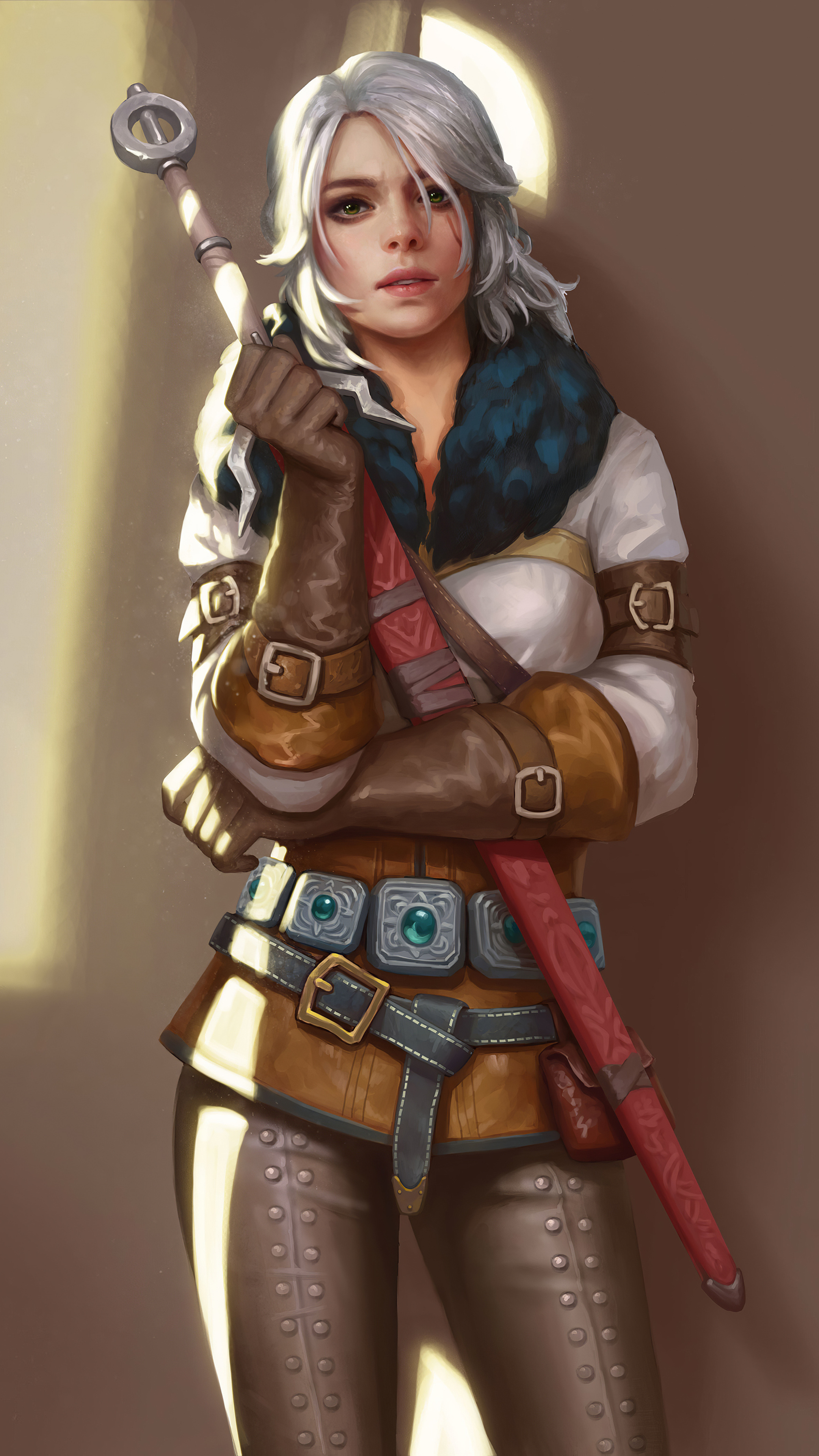 Ciri in Witcher 3 game, Sony Xperia wallpapers, HD 4K visuals, 2160x3840 4K Phone