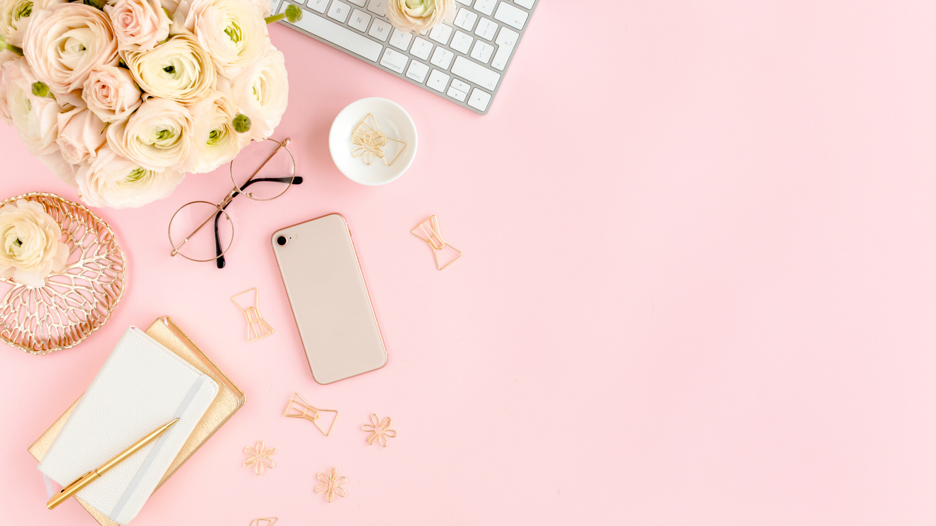 Workspace, Cute Pink Wallpaper, 1920x1080 Full HD Desktop