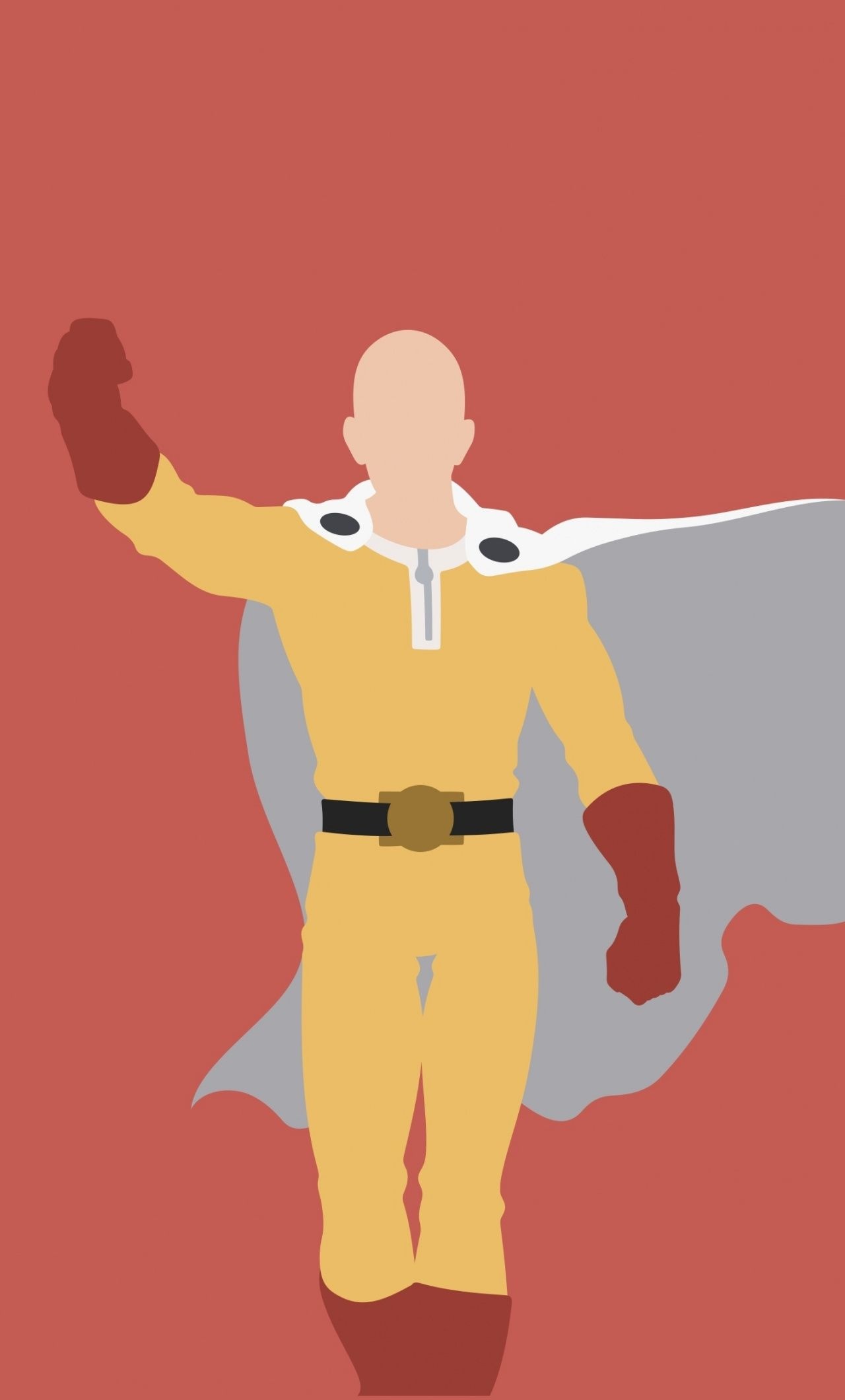 Saitama, One-Punch Man hero suit, Minimalist vector art style, HD Phone wallpaper