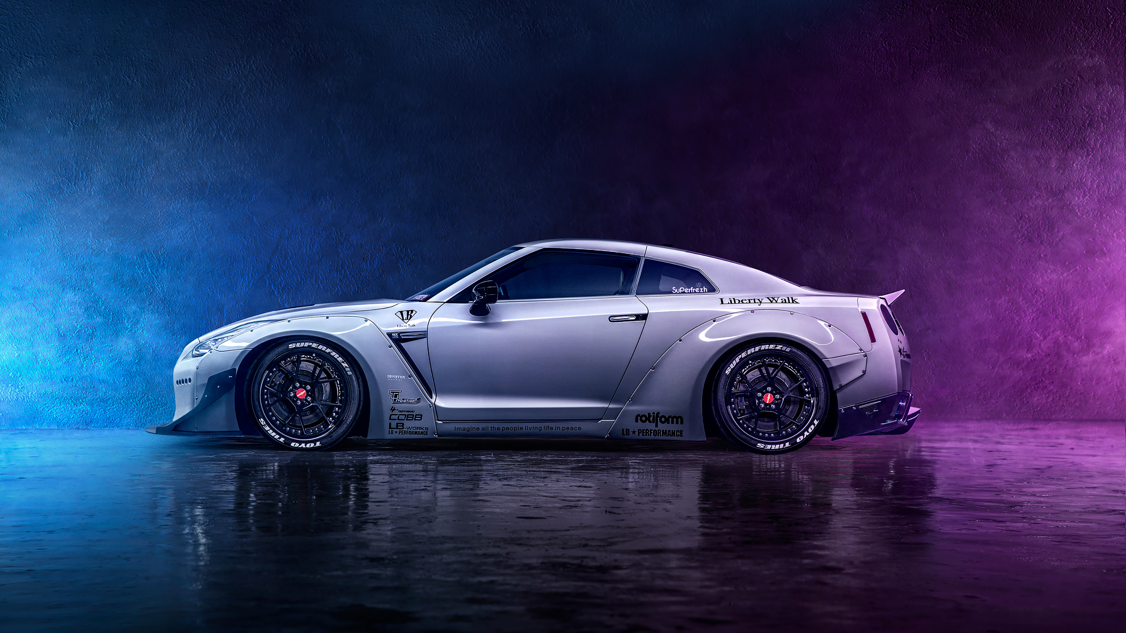 Rocket Bunny Side View, GT-R Wallpaper, 3840x2160 4K Desktop