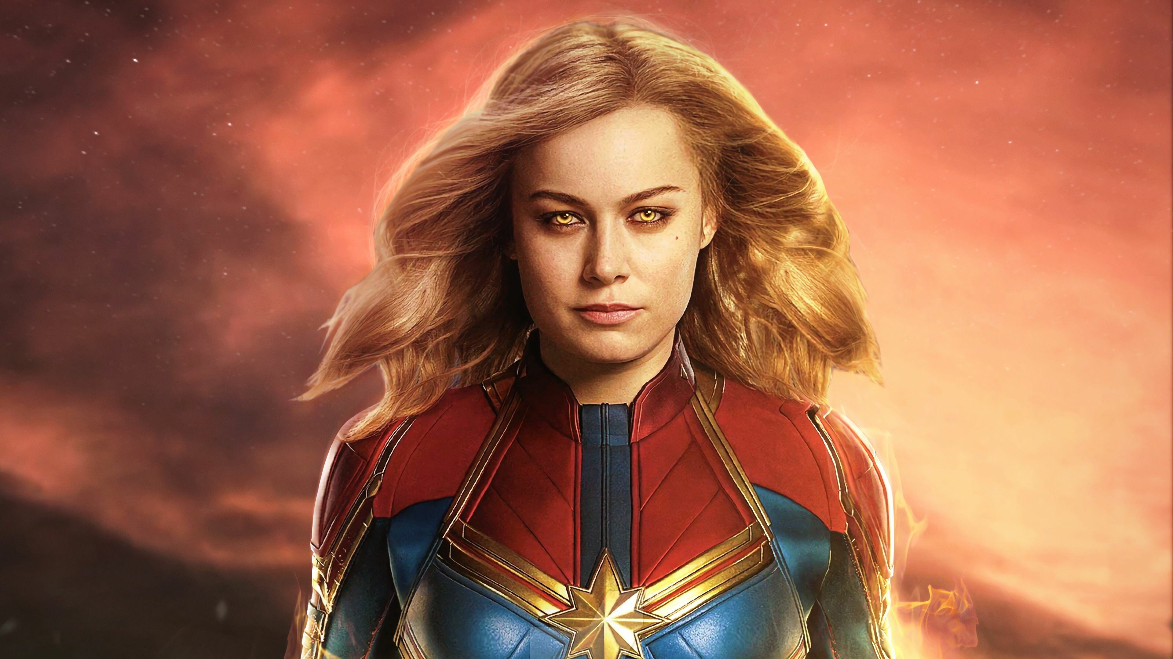 Brie Larson, Captain Marvel Wallpaper, 3840x2160 4K Desktop