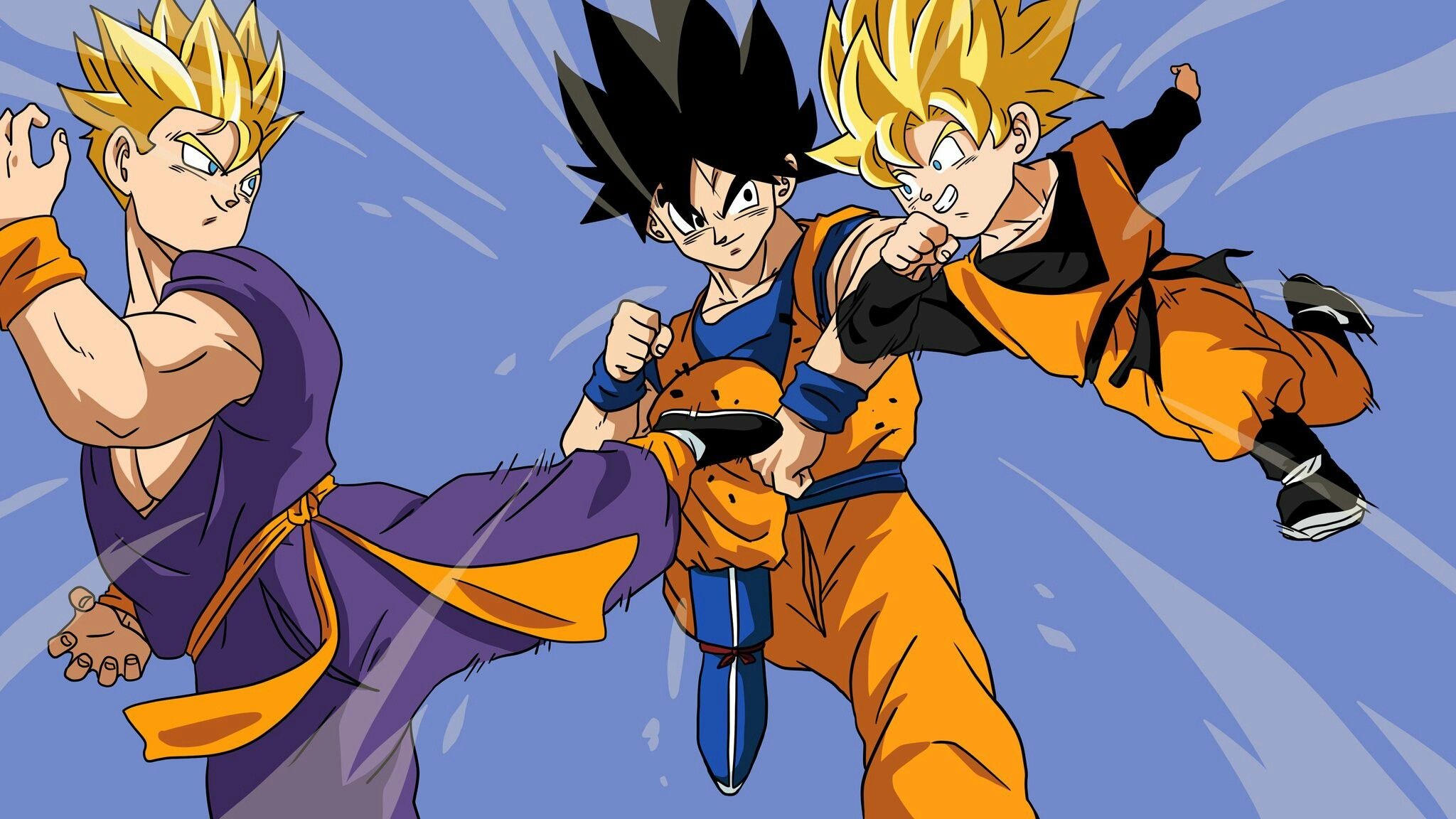 Goten Anime, Family Training, Dragon Ball, 2050x1160 HD Desktop