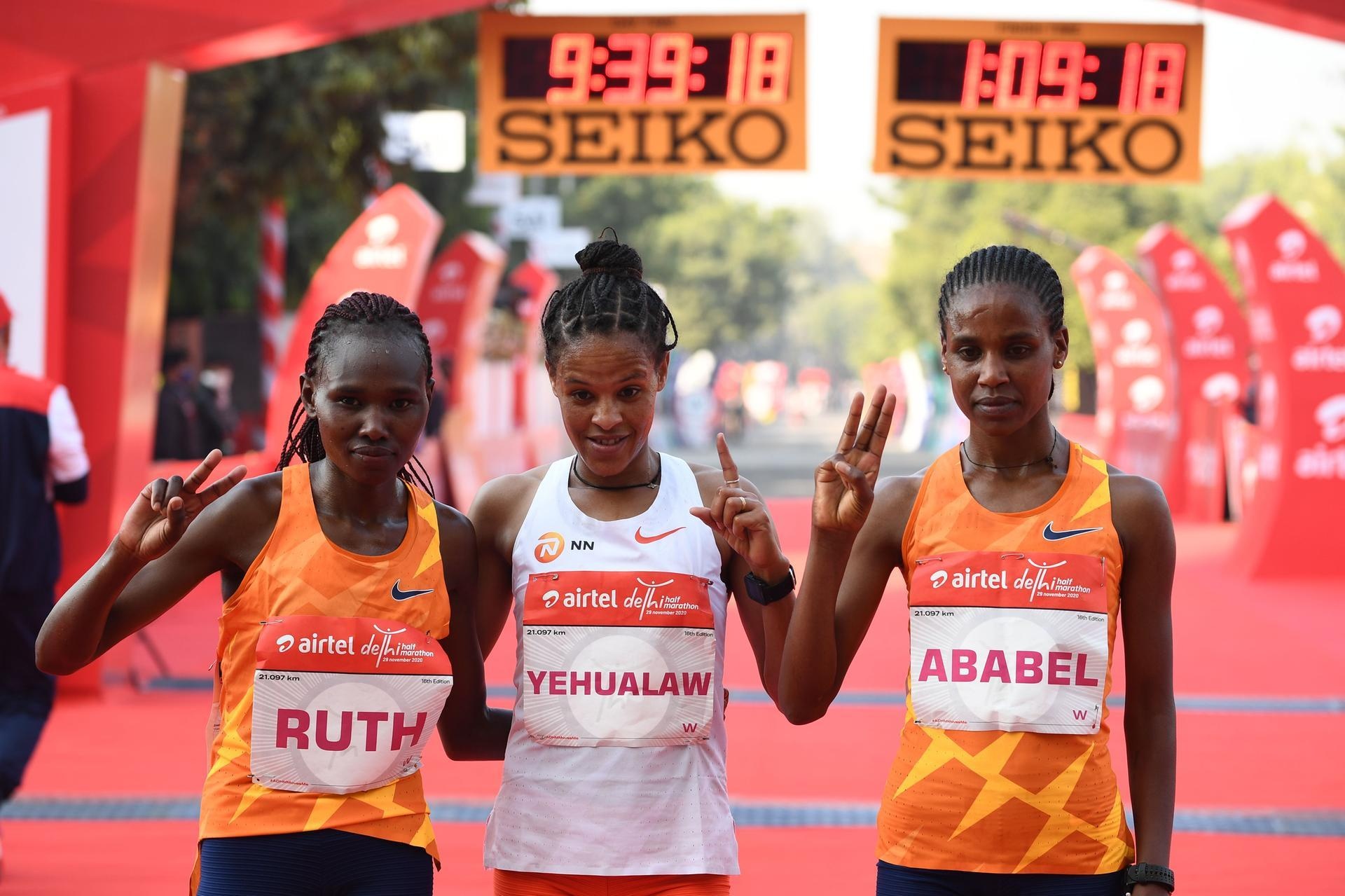 Ruth Chepngetich, Delhi Half Marathon, Pollution challenge, Inspiring runners, 1920x1280 HD Desktop