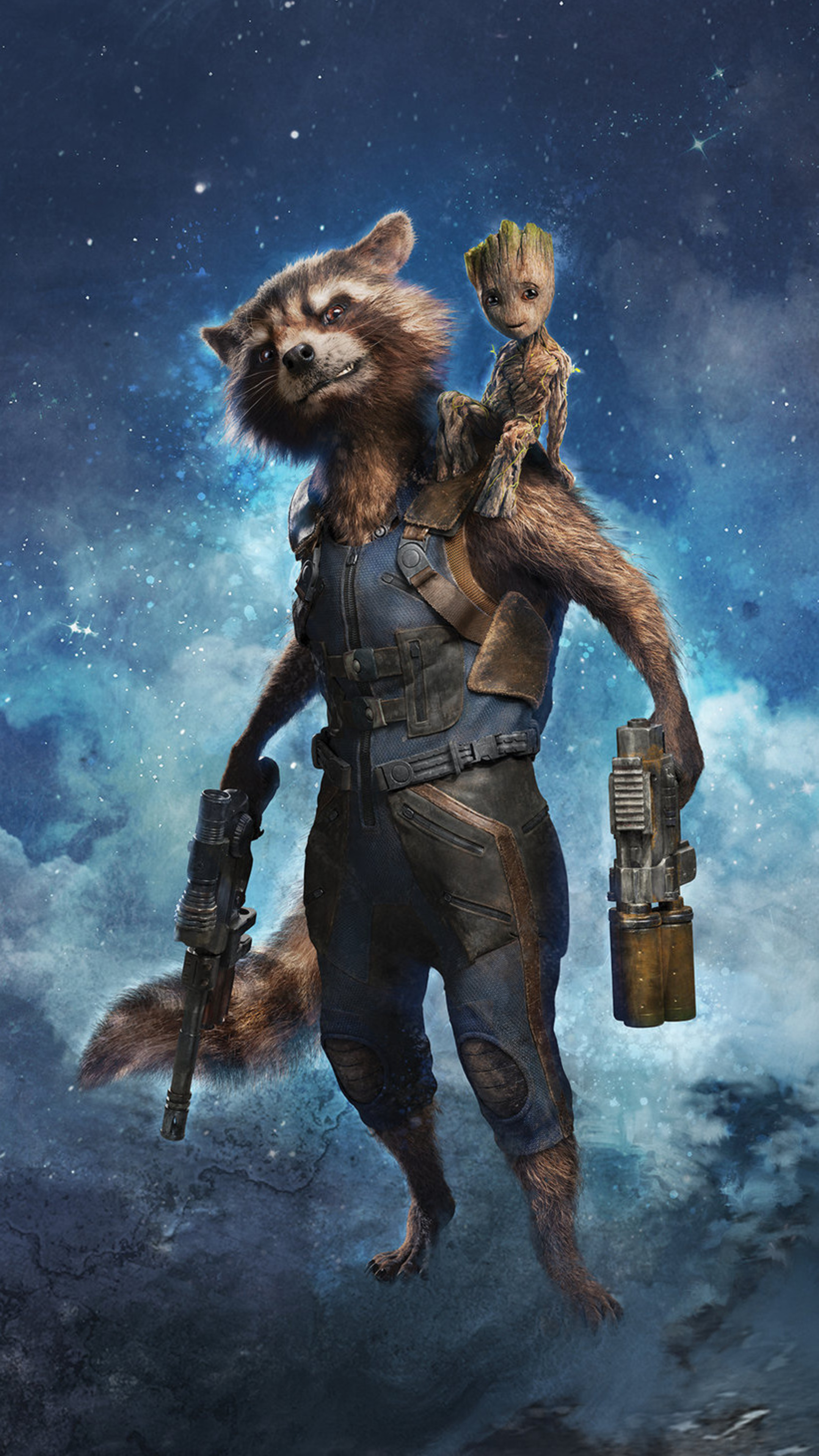 Rocket Raccoon, Baby Groot, Summer of Heroes, Sony Xperia X, 2160x3840 4K Phone