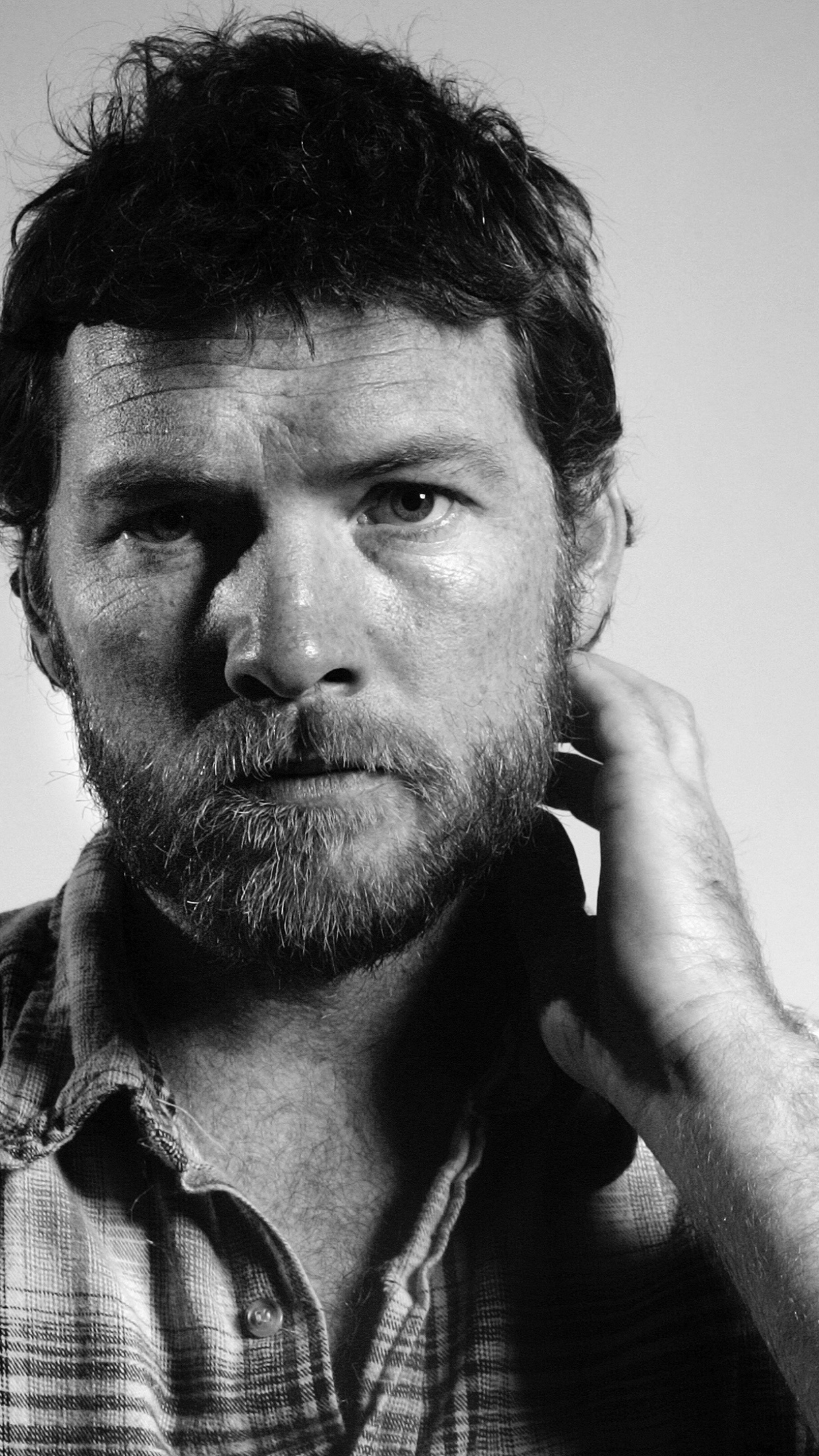 Sam Worthington, Screenbeauty, Face, Beard, 1250x2210 HD Phone