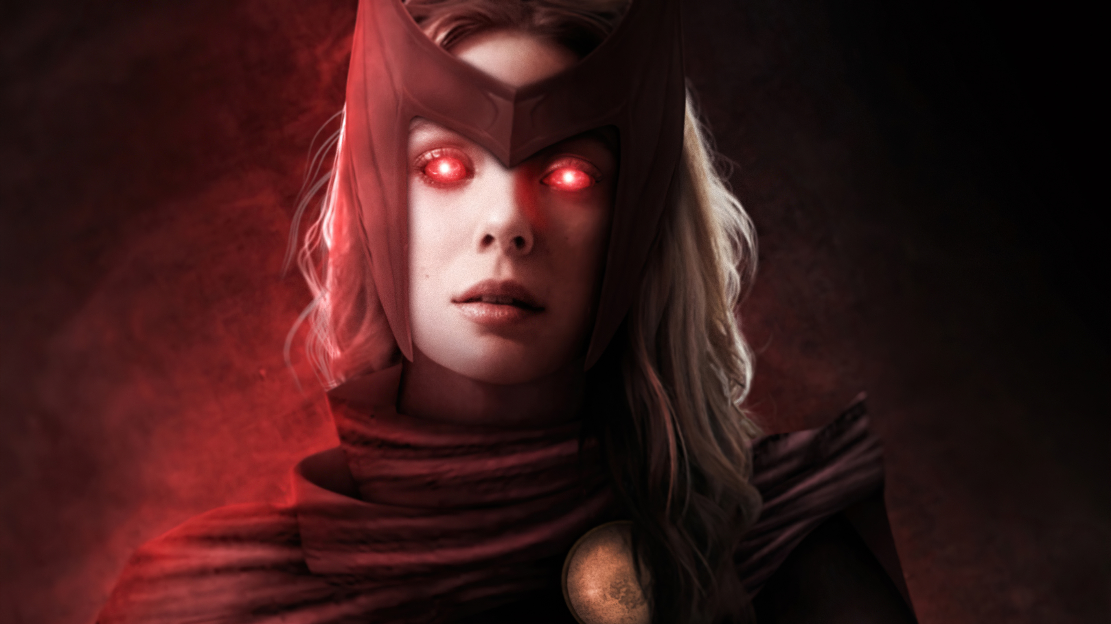 Scarlet Witch, Glowing red eyes, TV shows, 4K wallpapers, 3840x2160 4K Desktop